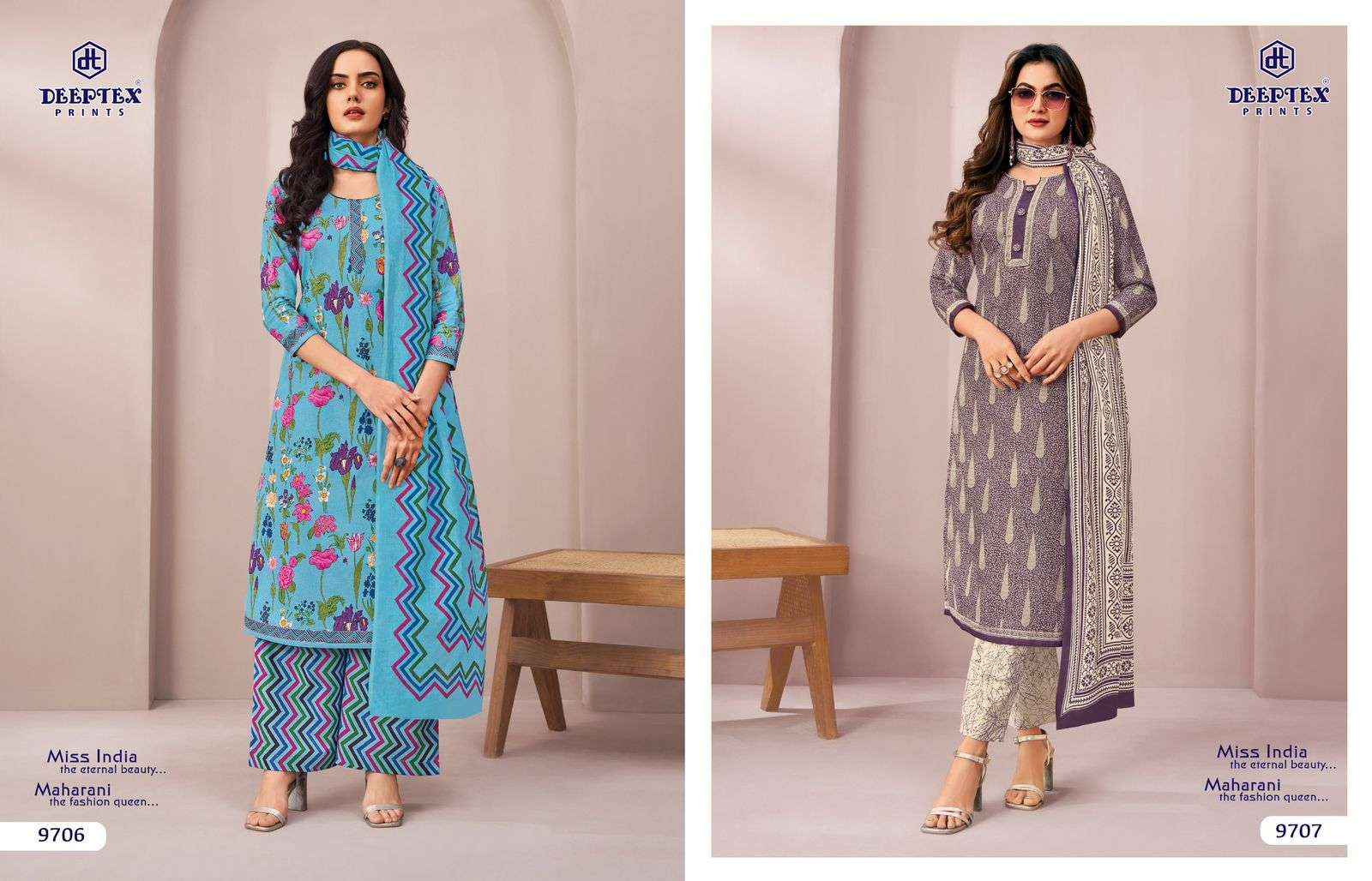 DEEPTEX PRINTS MISS INDIA VOL 97 COTTON PRINTED LADIES DRESS MATERIAL COLLECTION ( 16 PCS CATALOG )