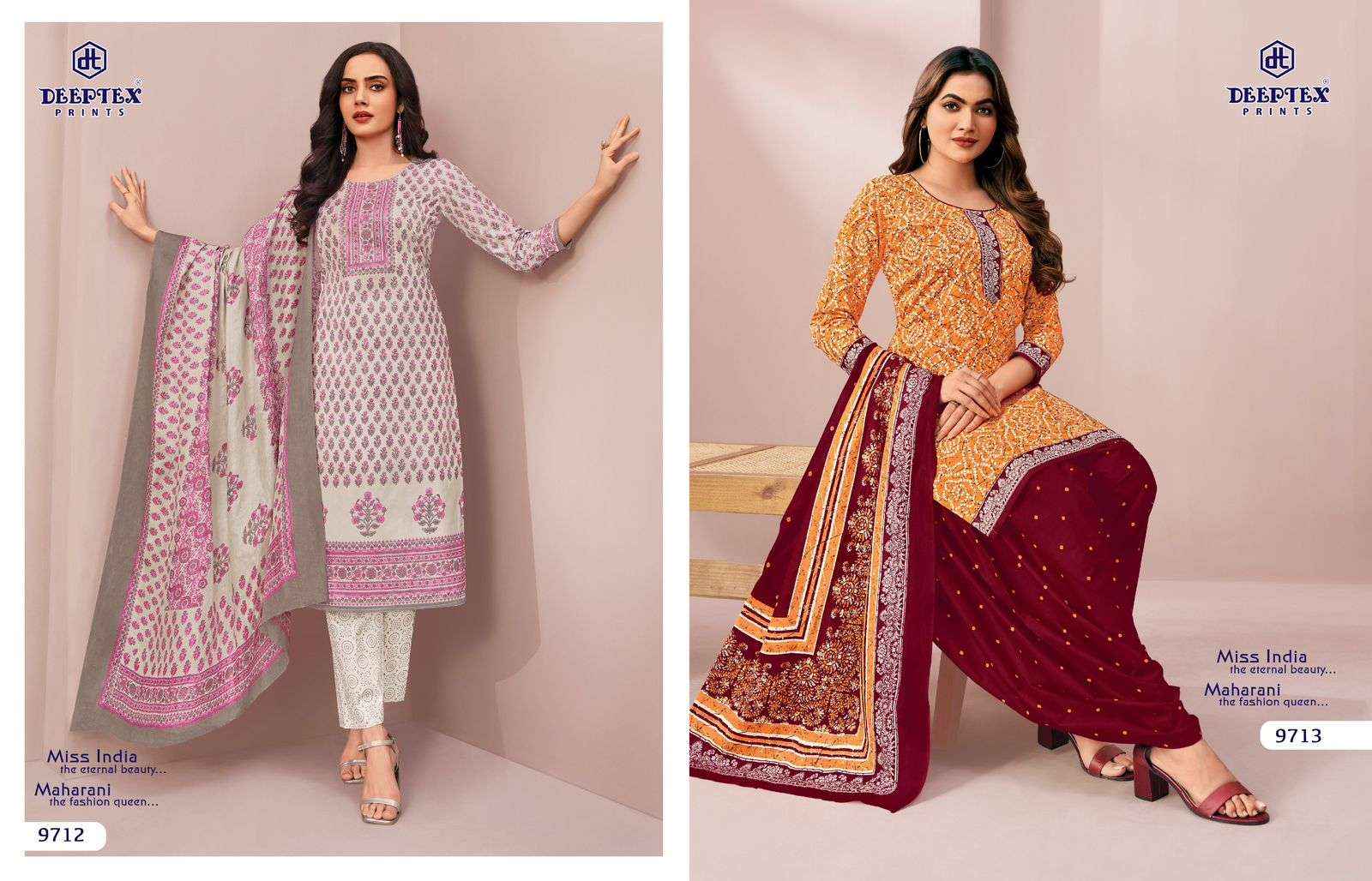 DEEPTEX PRINTS MISS INDIA VOL 97 COTTON PRINTED LADIES DRESS MATERIAL COLLECTION ( 16 PCS CATALOG )