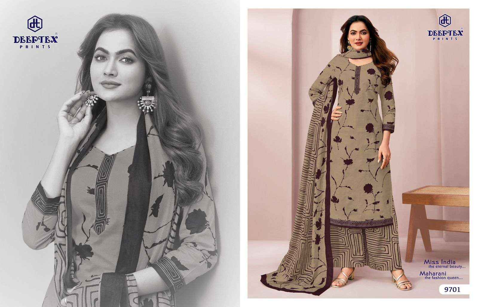 DEEPTEX PRINTS MISS INDIA VOL 97 COTTON PRINTED LADIES DRESS MATERIAL COLLECTION ( 16 PCS CATALOG )