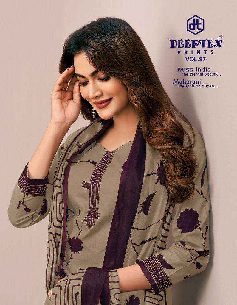 DEEPTEX PRINTS MISS INDIA VOL 97 COTTON PRINTED LADIES DRESS MATERIAL COLLECTION ( 16 PCS CATALOG )