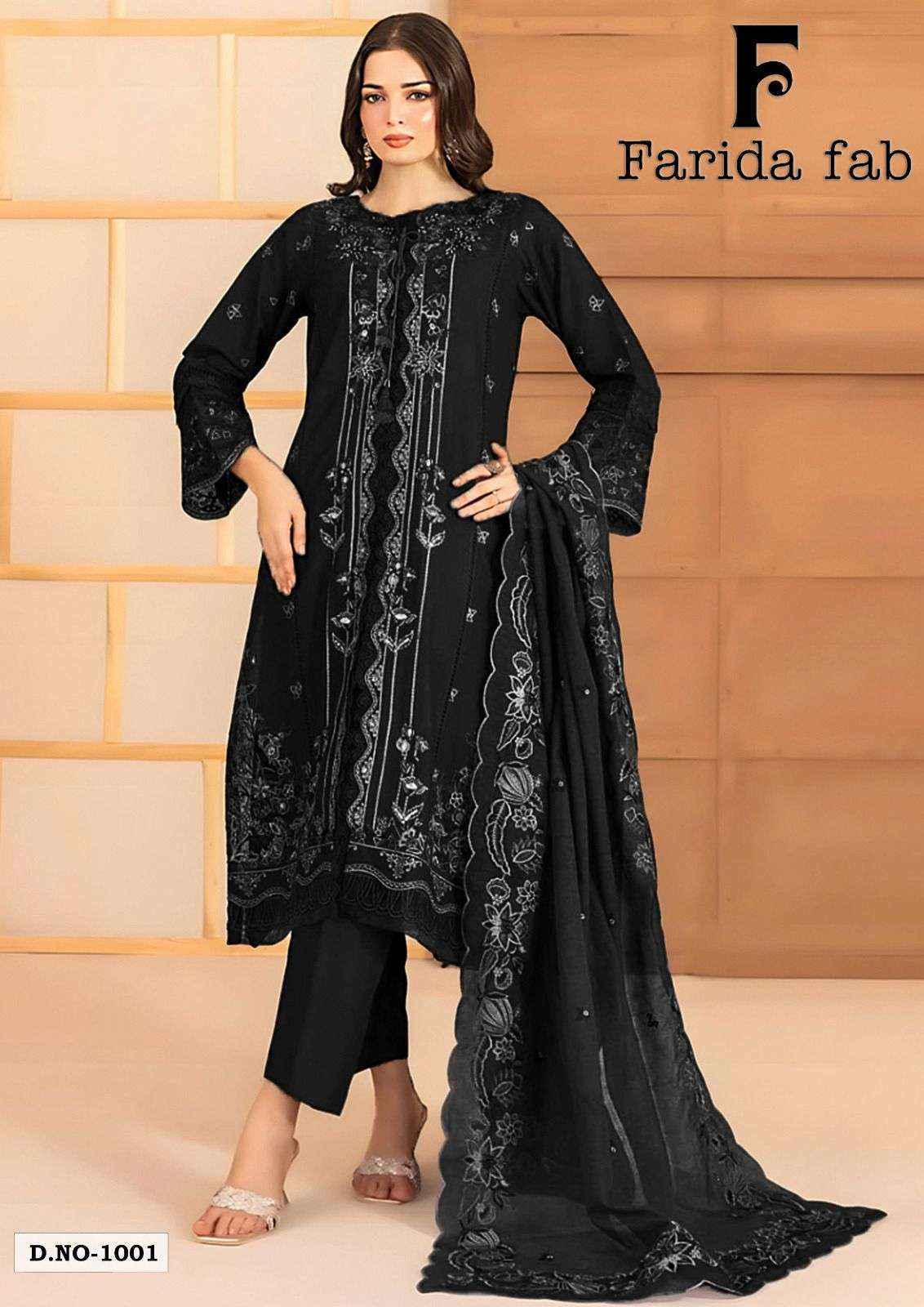 Farida Fab Black & White Heavy Cotton Luxury Collection Cotton Dress Material ( 6 pcs Catalogue )