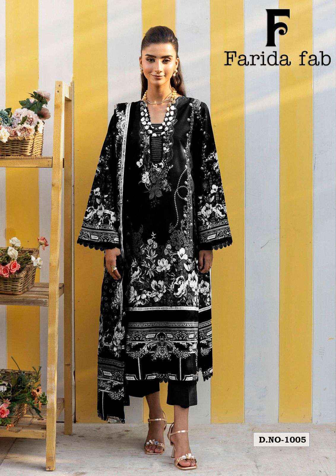 Farida Fab Black & White Heavy Cotton Luxury Collection Cotton Dress Material ( 6 pcs Catalogue )