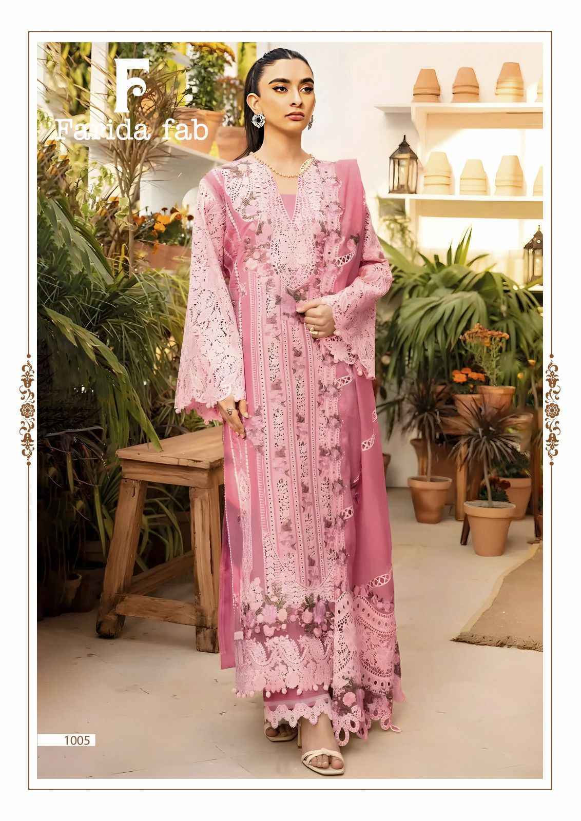 Farida Fab Elaf Premium Cotton Dress Material Wholesale Price ( 6 pcs Catalogue )