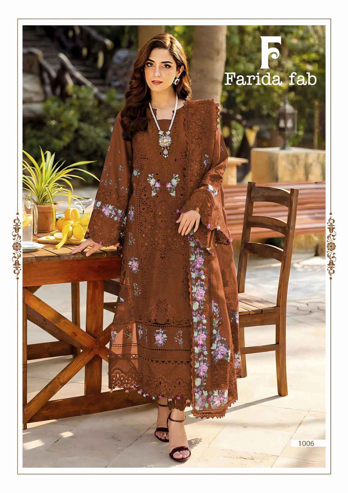 Farida Fab Elaf Premium Cotton Dress Material Wholesale Price ( 6 pcs Catalogue )