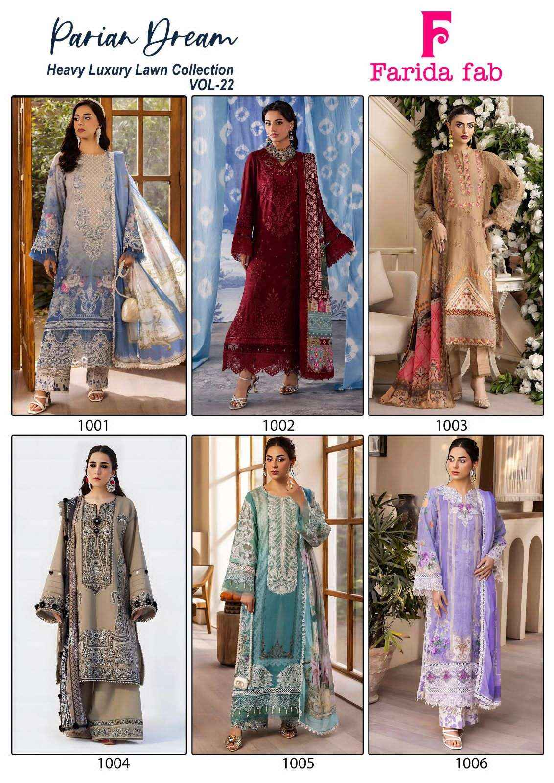 Farida Fab Parian Dream Vol 22 Designer Printed Cotton Dress Material Wholesale Collection ( 6 Pcs Catalog )