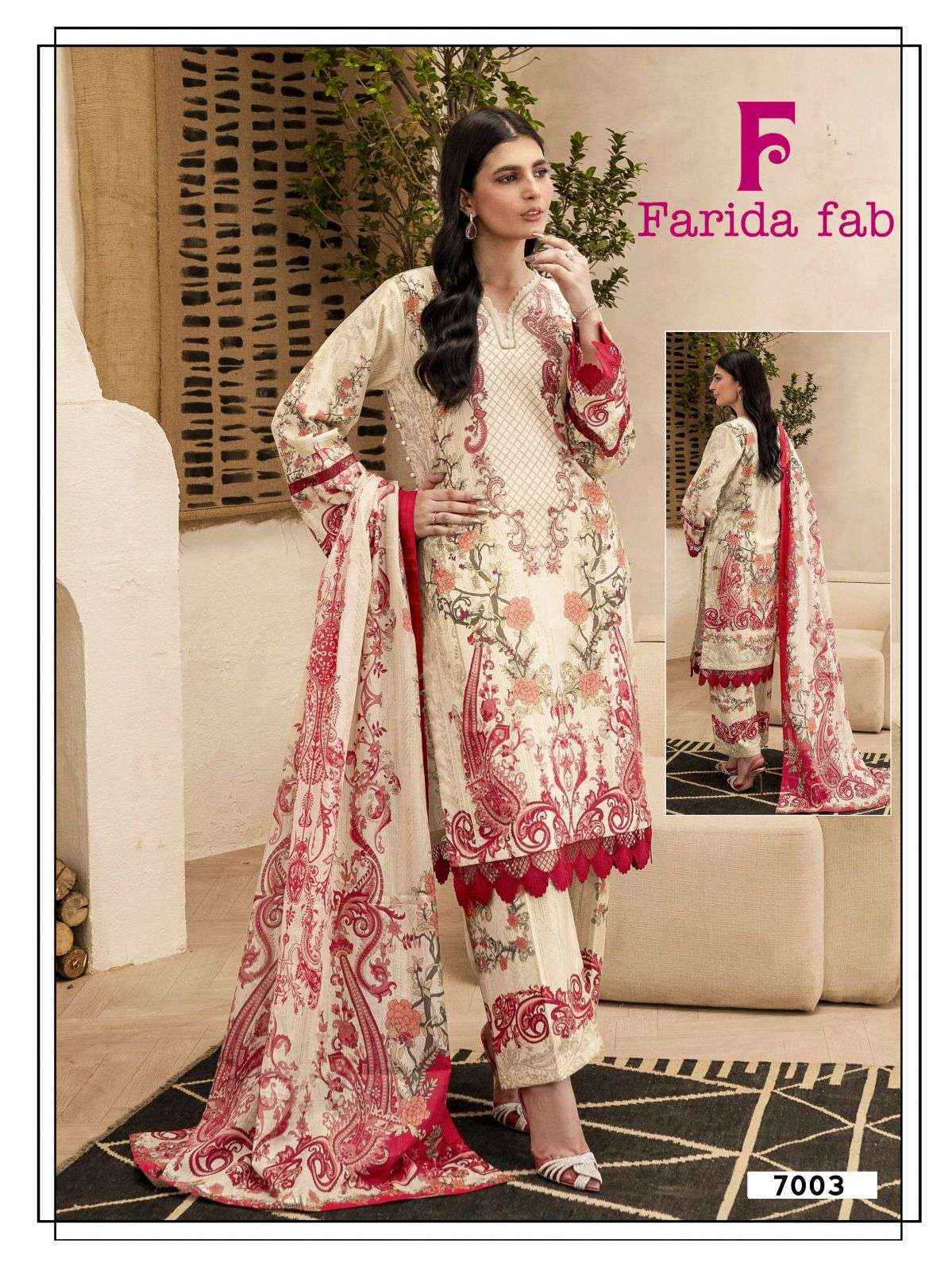 Farida Fab Ramsha Vol 7 Cotton Dress Material Wholesale Price ( 6 pcs Catalogue )