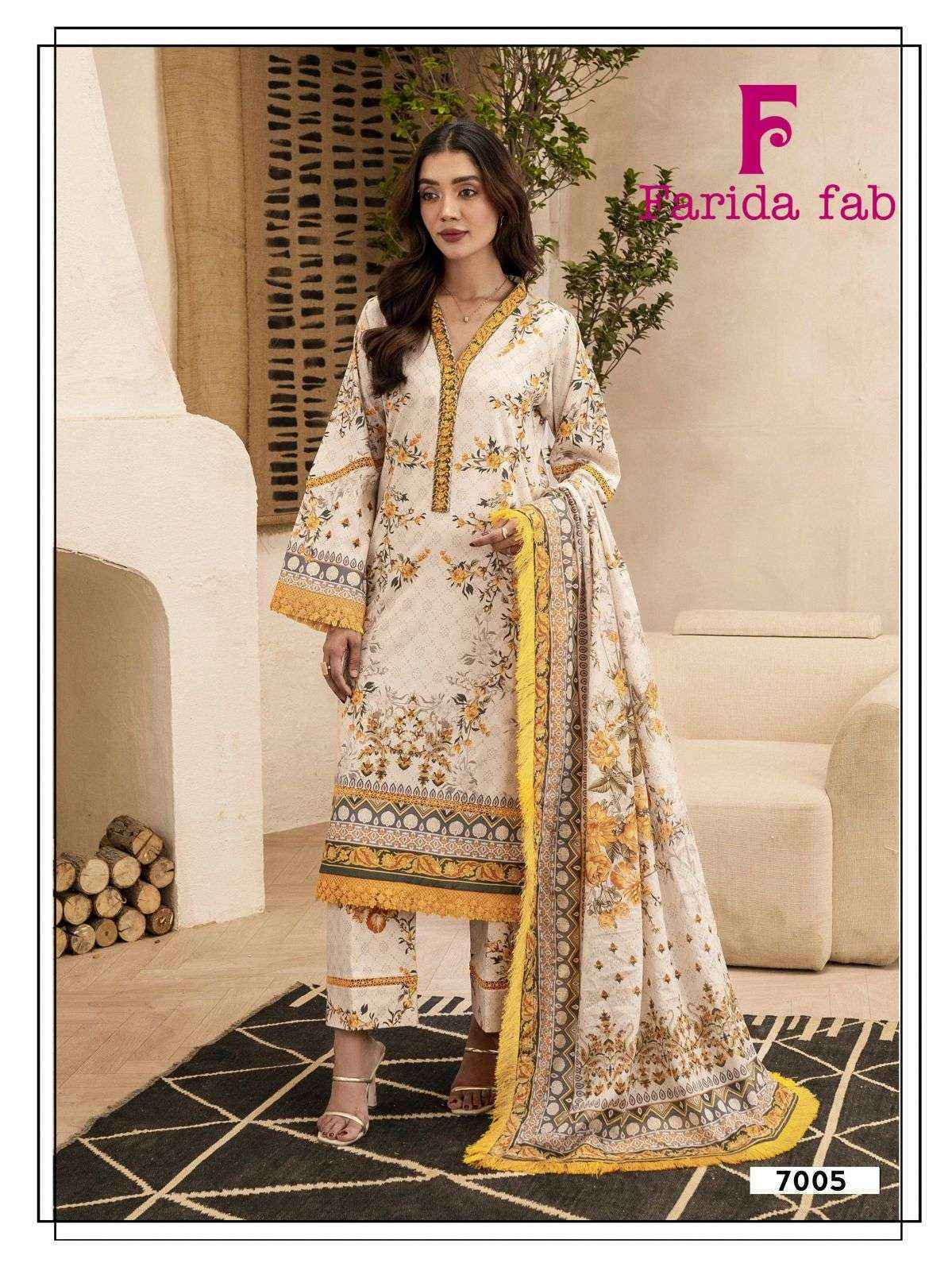 Farida Fab Ramsha Vol 7 Cotton Dress Material Wholesale Price ( 6 pcs Catalogue )