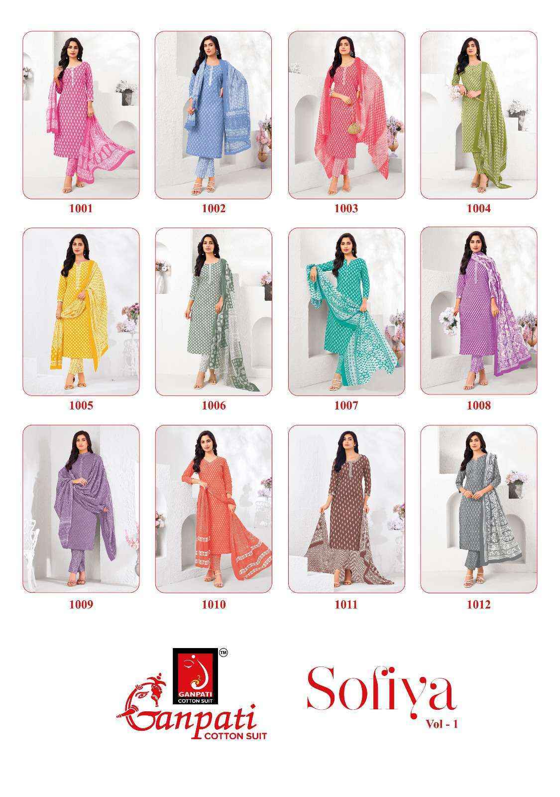 Ganpati Sofiya Vol-1 Cotton Dress Material Wholesale Price ( 12 pcs Catalogue )