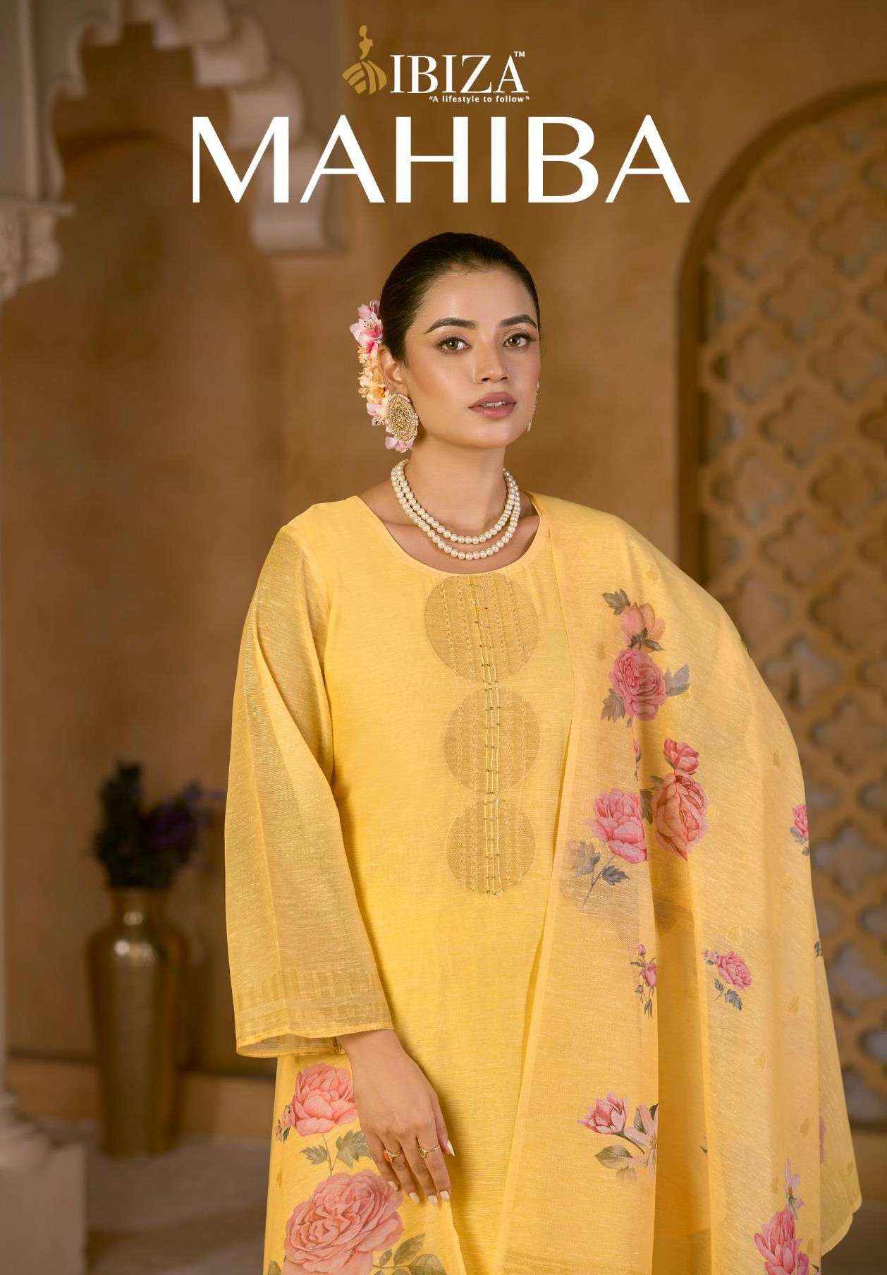 Ibiza Mahiba Pure Linen Jacquard Dress Collection ( 4 Pcs Catalog )