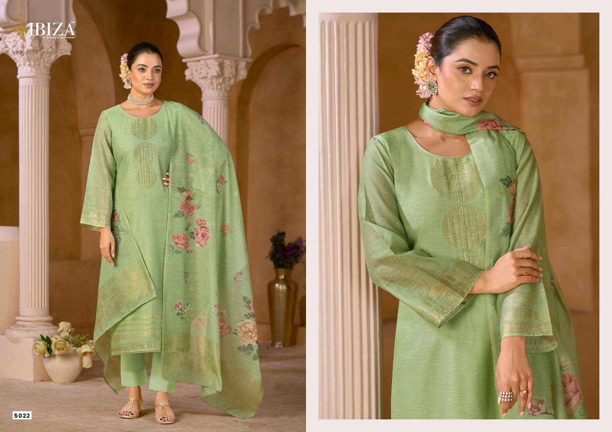 Ibiza Mahiba Pure Linen Jacquard Dress Collection ( 4 Pcs Catalog )