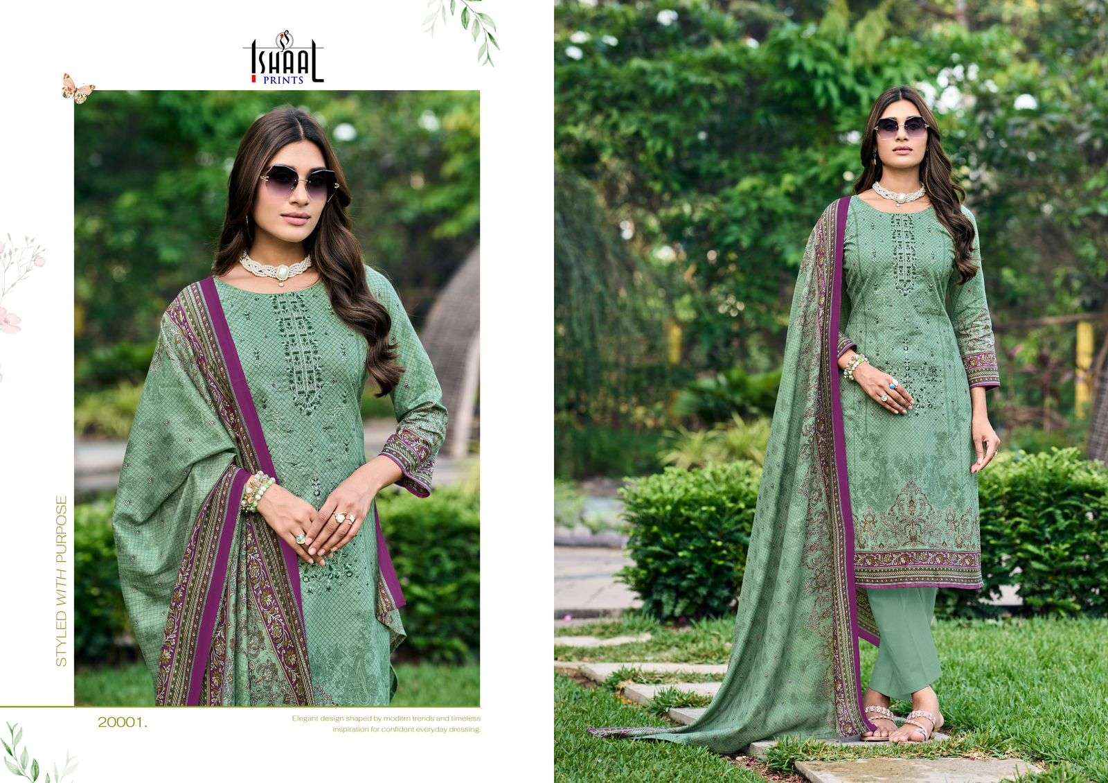 Ishaal Prints Embroidered Vol 20 Pure Lawn Dress Material Wholesale Collection  ( 10 Pcs Catalog )