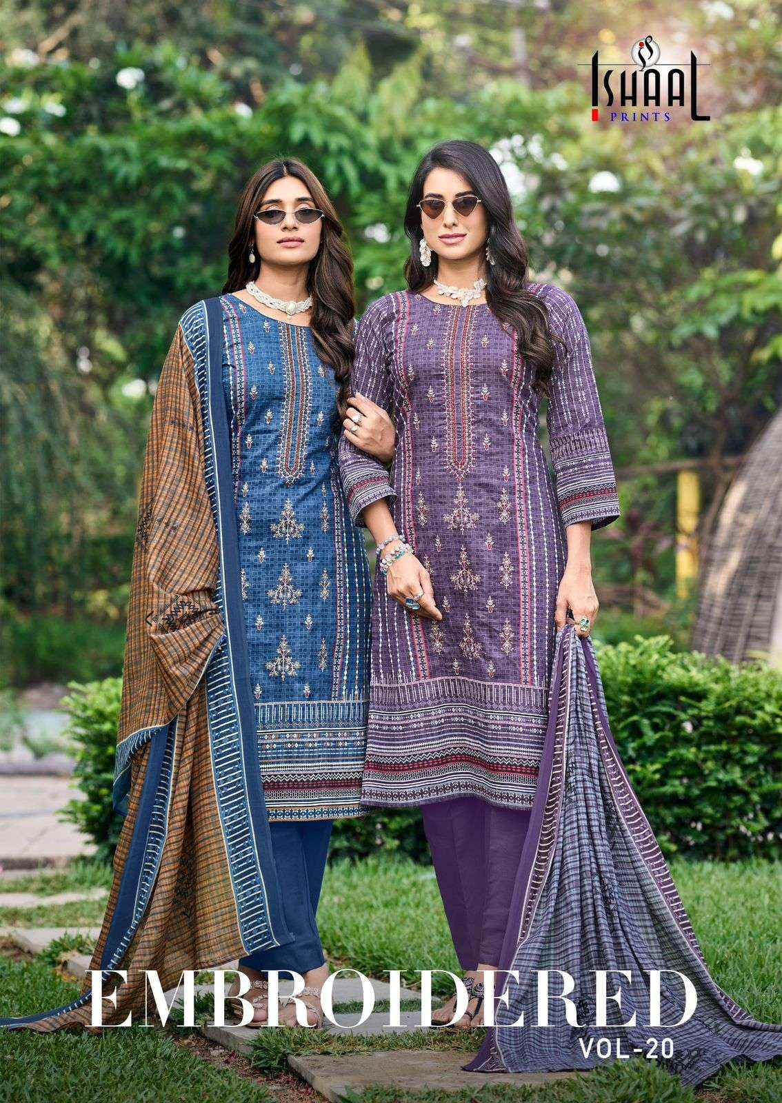 Ishaal Prints Embroidered Vol 20 Pure Lawn Dress Material Wholesale Collection  ( 10 Pcs Catalog )