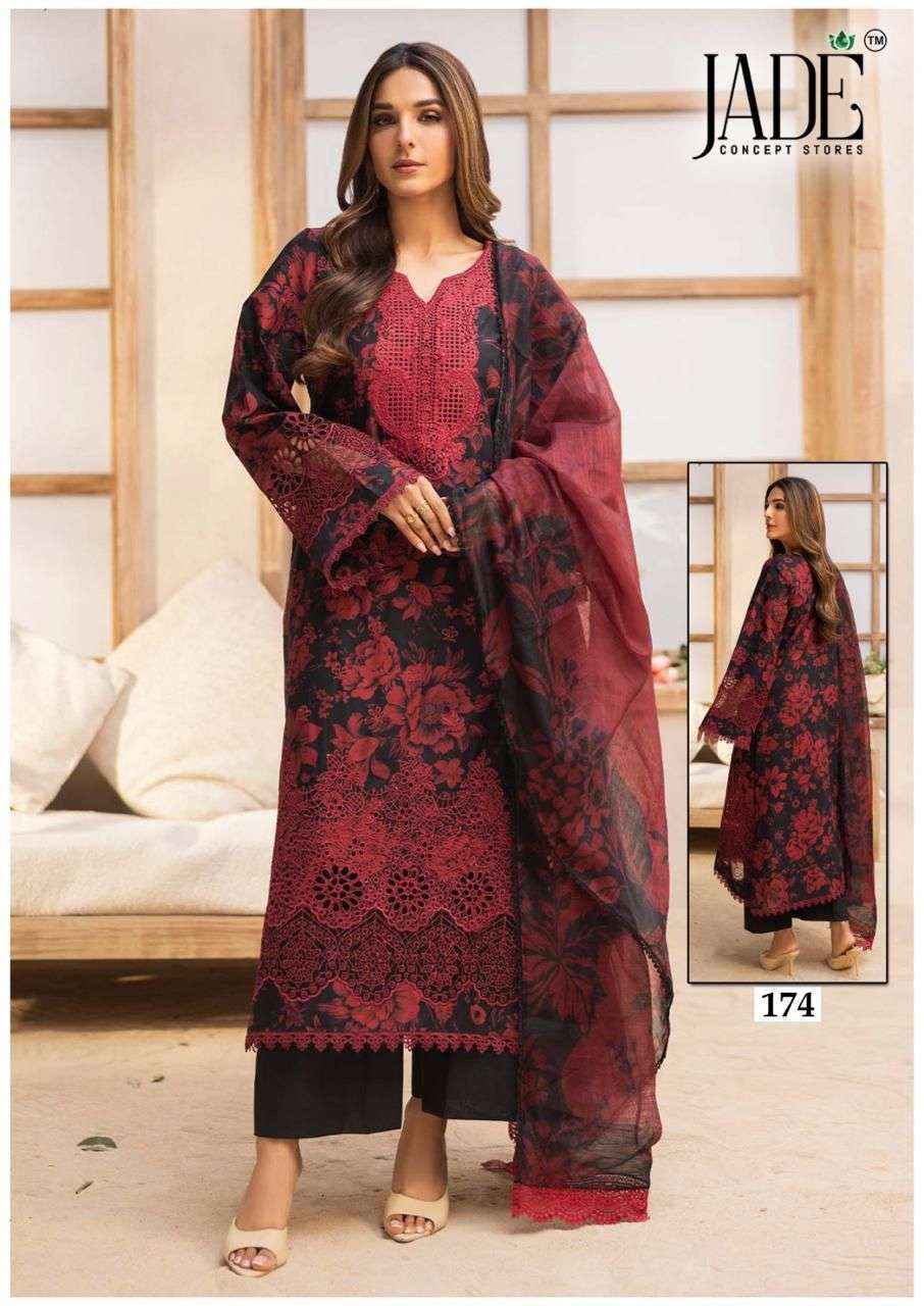 Jade Chevron Vol 18 Heavy Cotton Pakistani Style Dress Material Collection ( 6 Pcs Catalog )