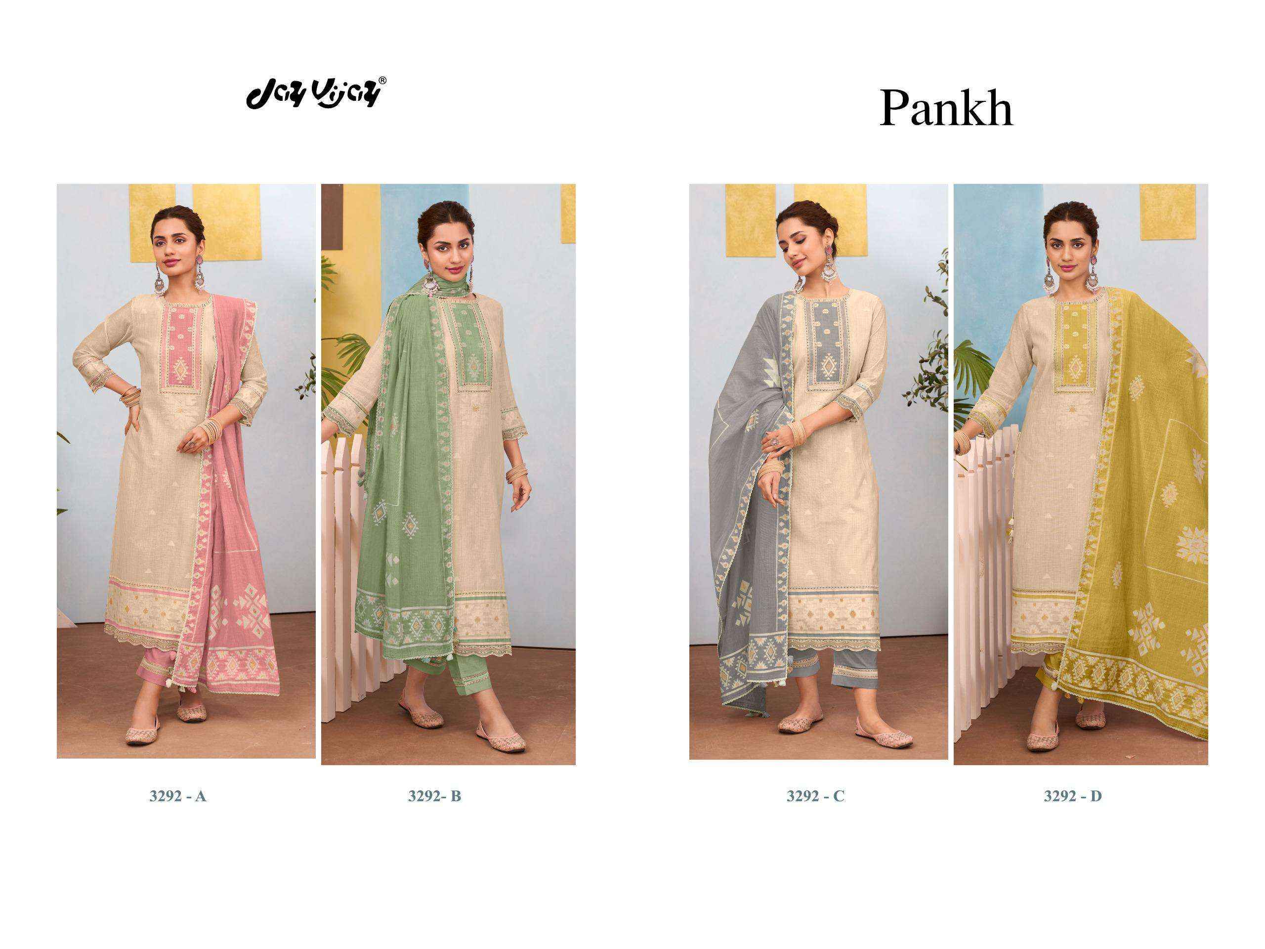 Jay Vijay Pankh 3292 Latest Design Cotton Dress Material Wholesale Collection ( 4 Pcs Catalog )