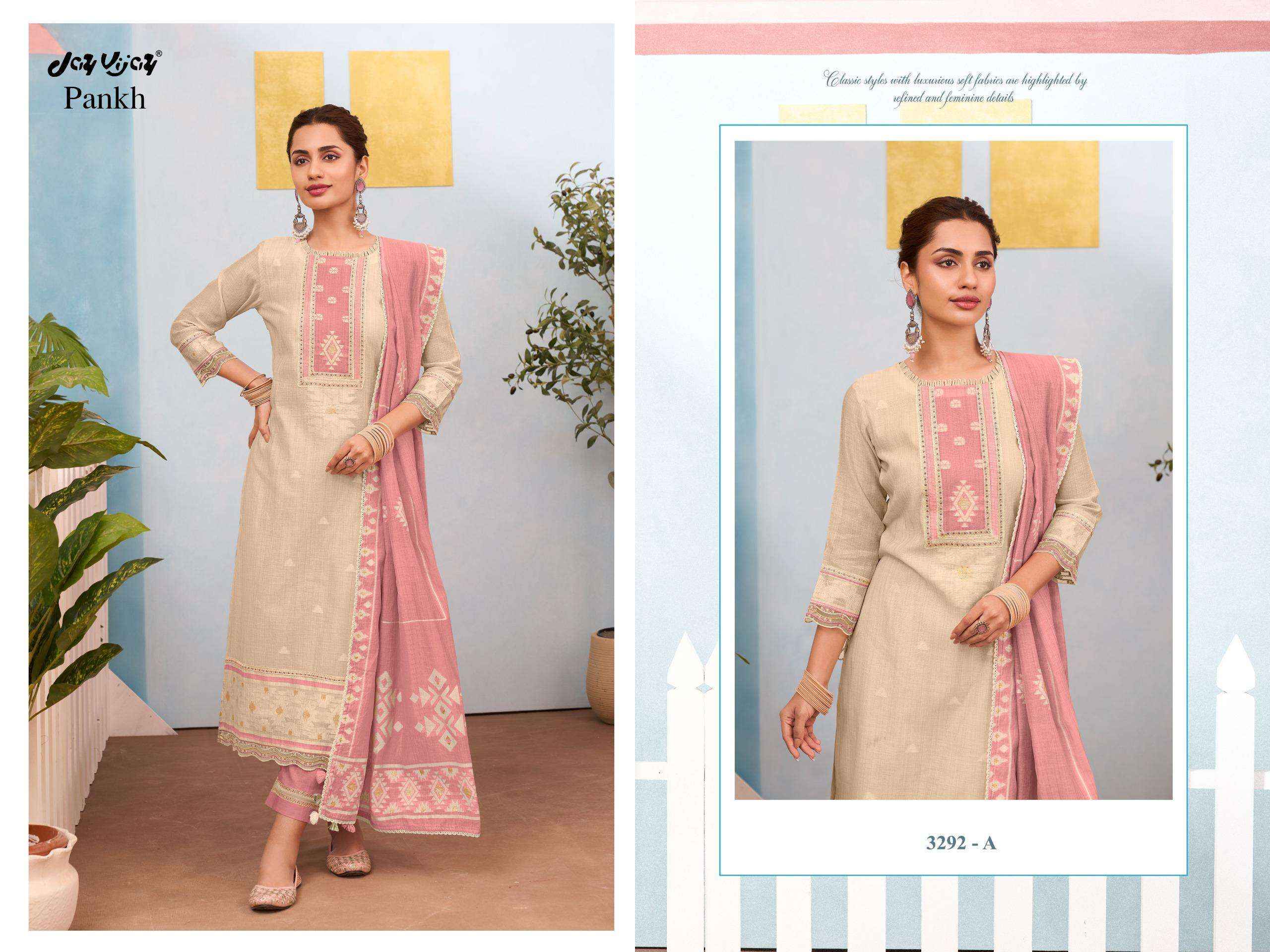 Jay Vijay Pankh 3292 Latest Design Cotton Dress Material Wholesale Collection ( 4 Pcs Catalog )