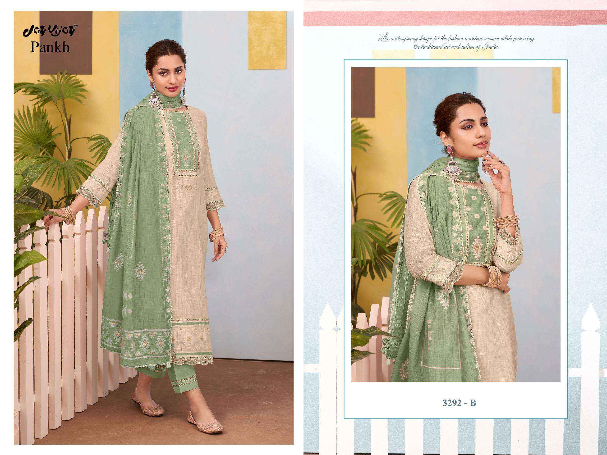 Jay Vijay Pankh 3292 Latest Design Cotton Dress Material Wholesale Collection ( 4 Pcs Catalog )