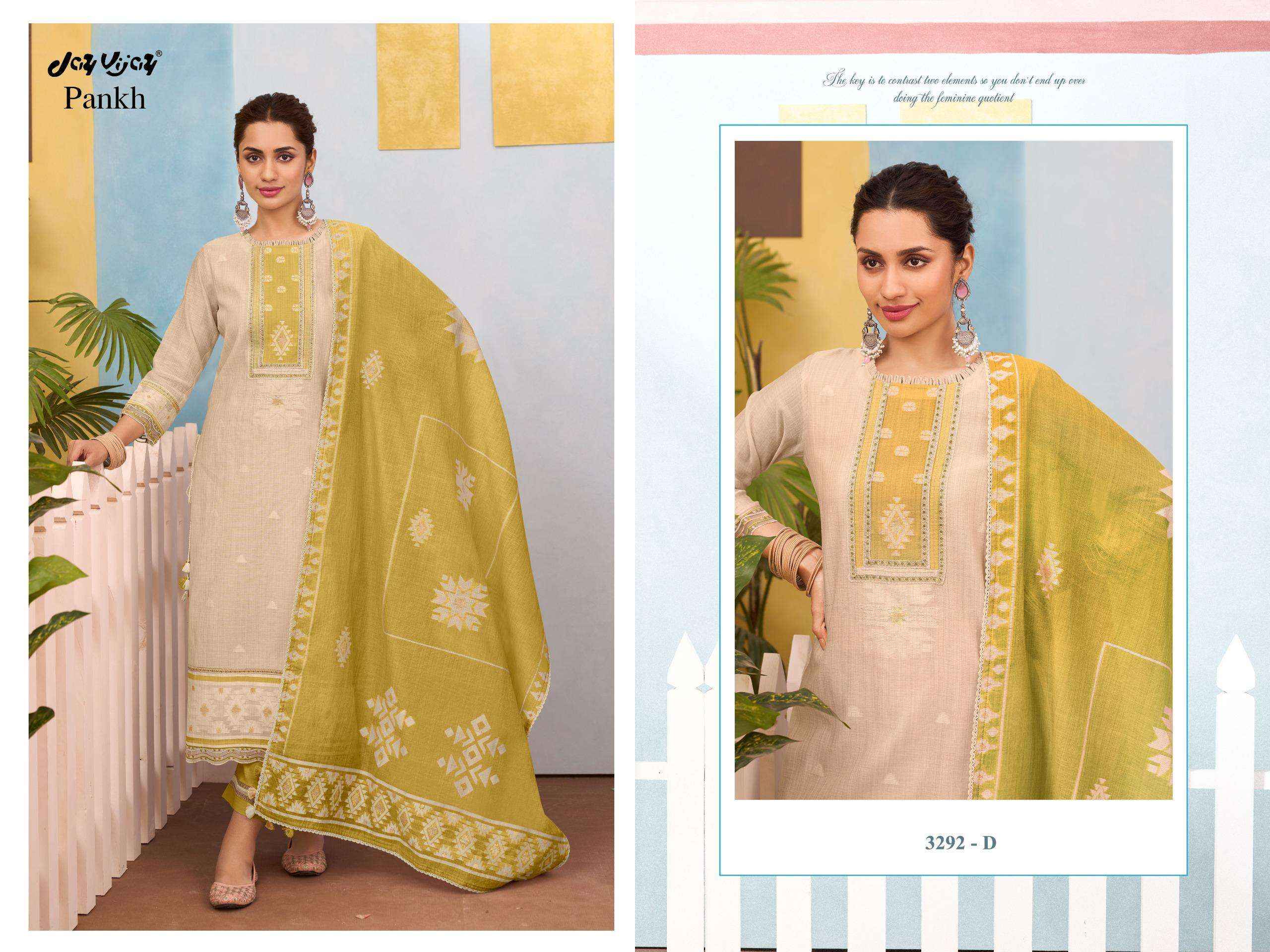 Jay Vijay Pankh 3292 Latest Design Cotton Dress Material Wholesale Collection ( 4 Pcs Catalog )