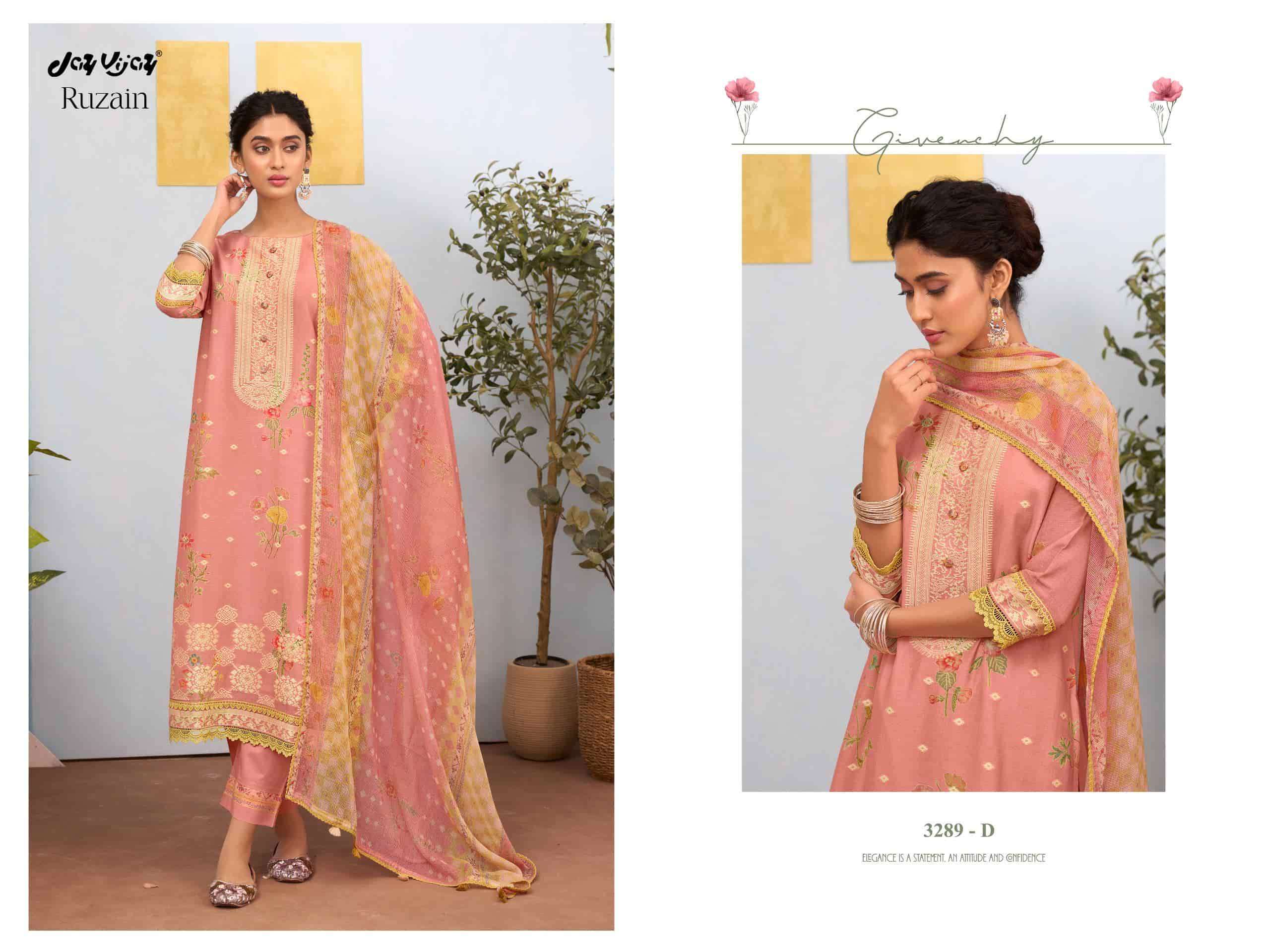 Jay Vijay Ruzain 3289 Pure Linen Jacquard Designer Dress Material Wholesale Collection ( 4 Pcs Catalog )