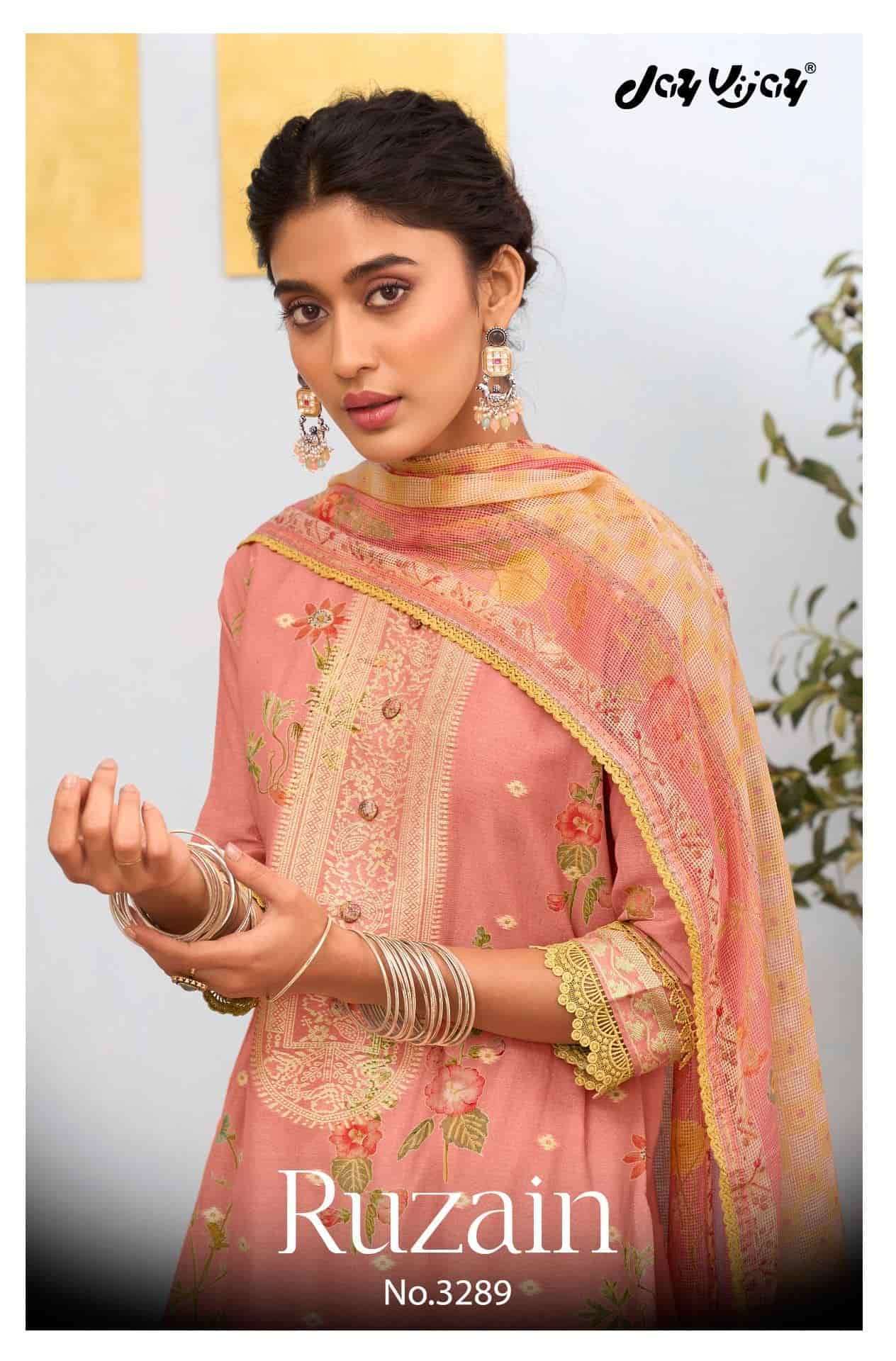 Jay Vijay Ruzain 3289 Pure Linen Jacquard Designer Dress Material Wholesale Collection ( 4 Pcs Catalog )