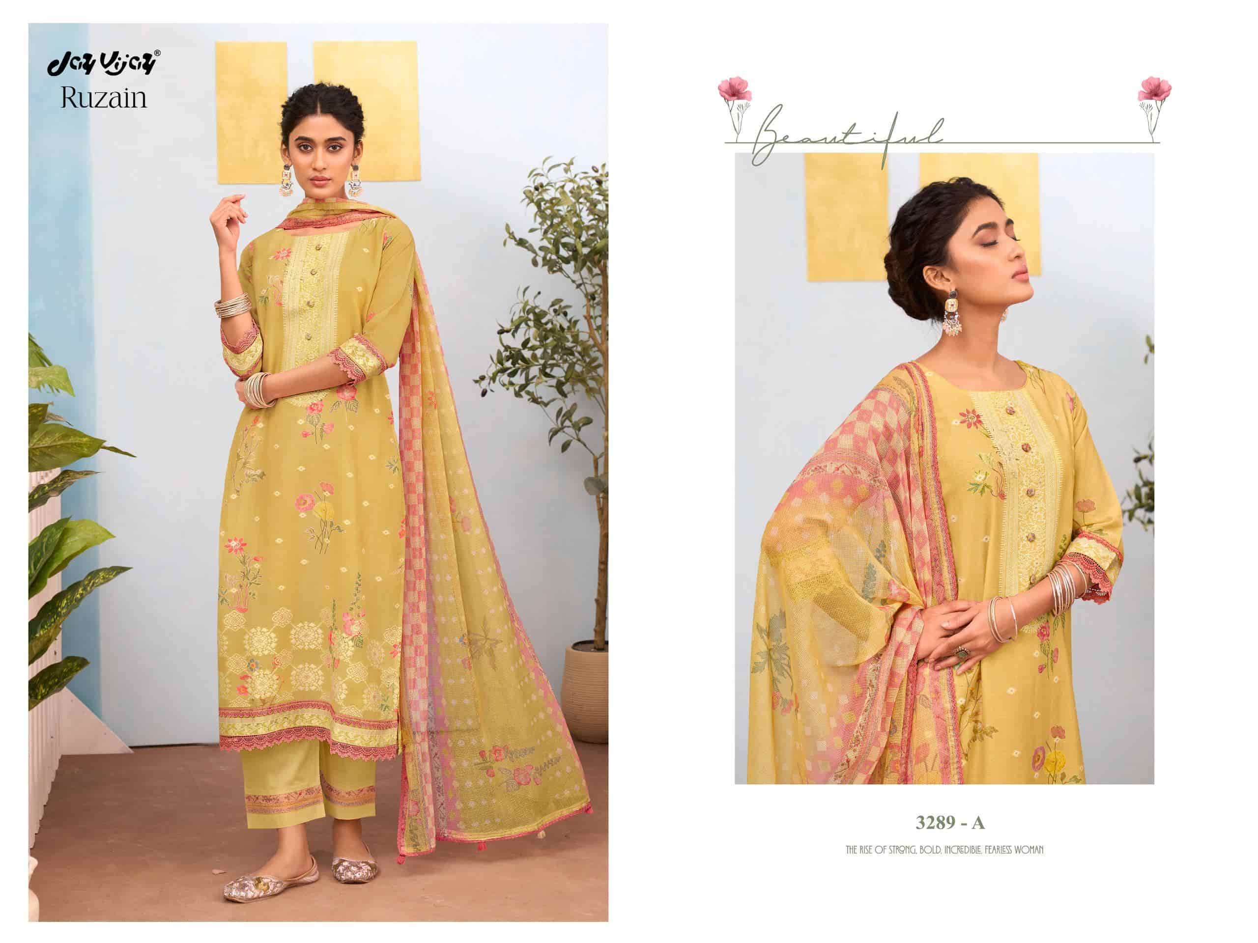 Jay Vijay Ruzain 3289 Pure Linen Jacquard Designer Dress Material Wholesale Collection ( 4 Pcs Catalog )
