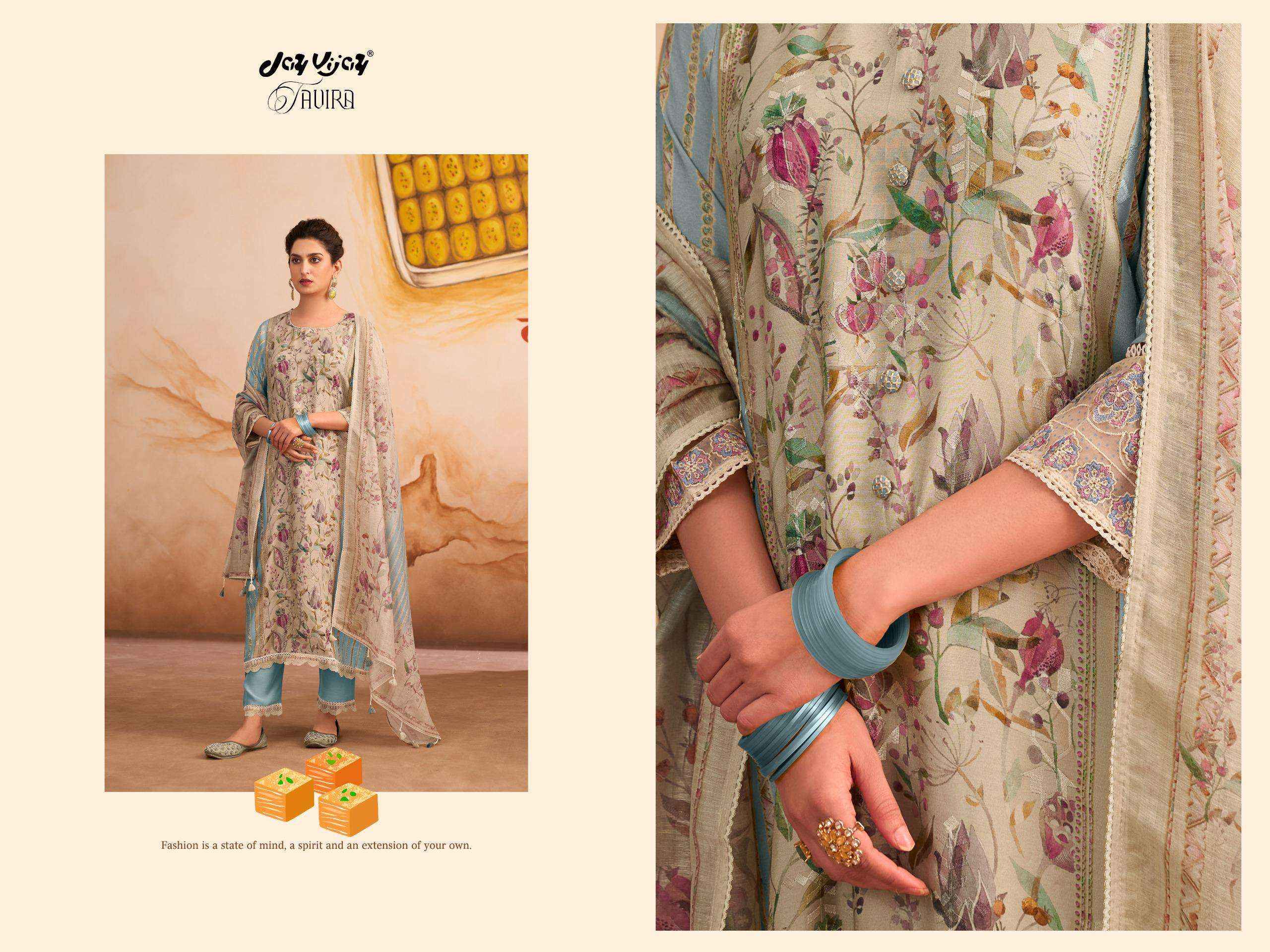 Jay Vijay Tavira 3288 Premium Designs Muslin Dress Material Wholesale Collection ( 4 Pcs Catalog )