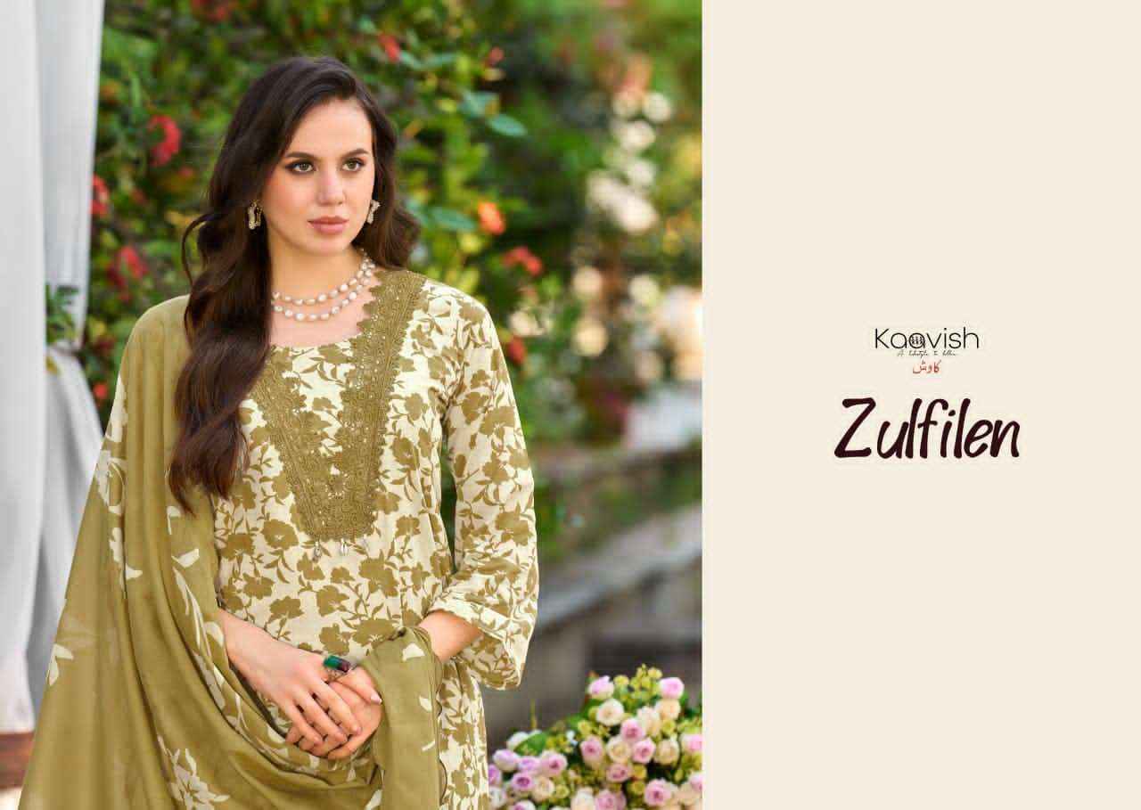 Kaavish Zulfilen Pure Lawn Cotton Ladies Dress Material Wholesale Collection ( 4 Pcs Catalog )