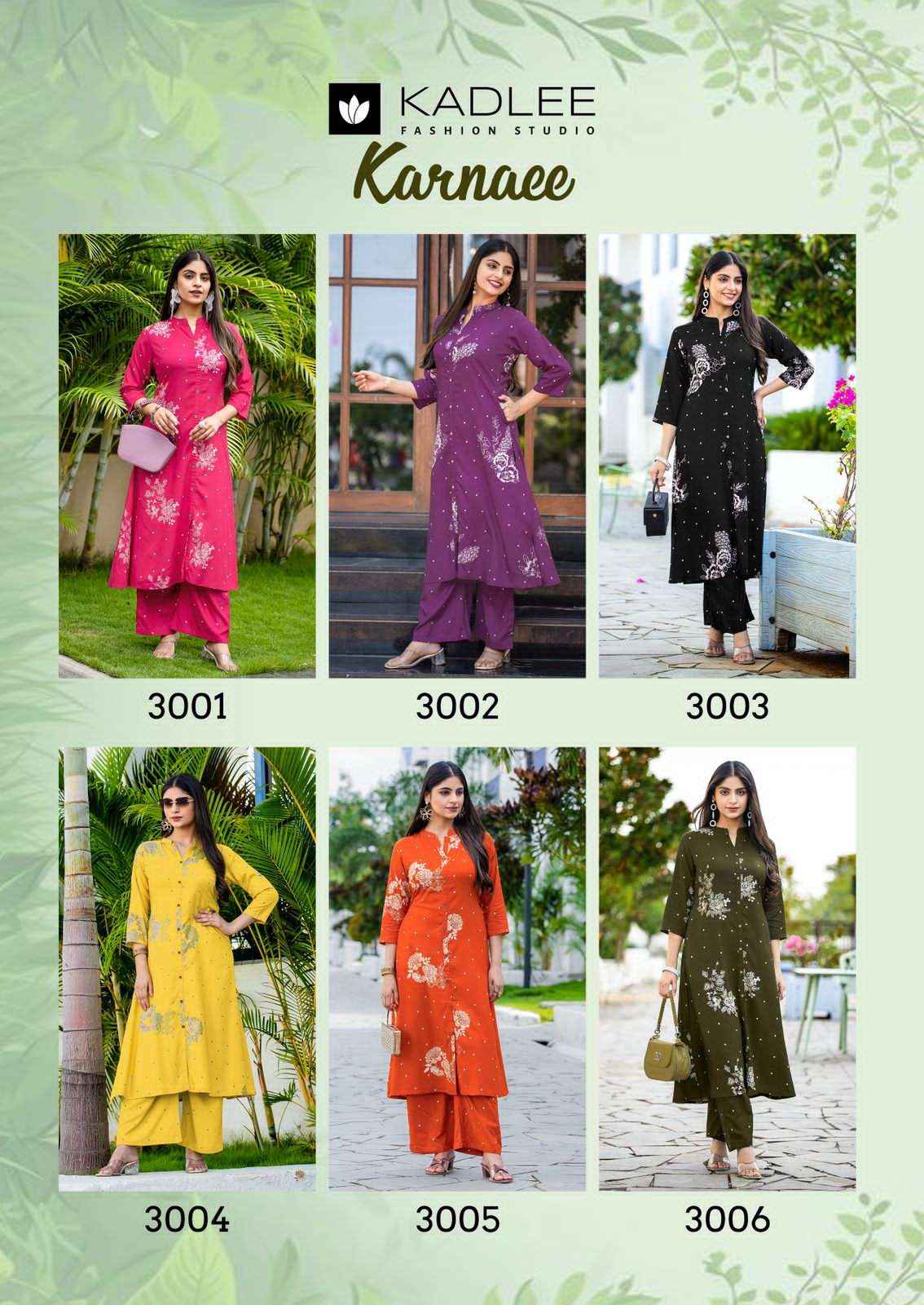 Kadlee Karnaee Premium Wear Kurti Bottom Pair Dress Collection ( 6 Pcs Catalog )