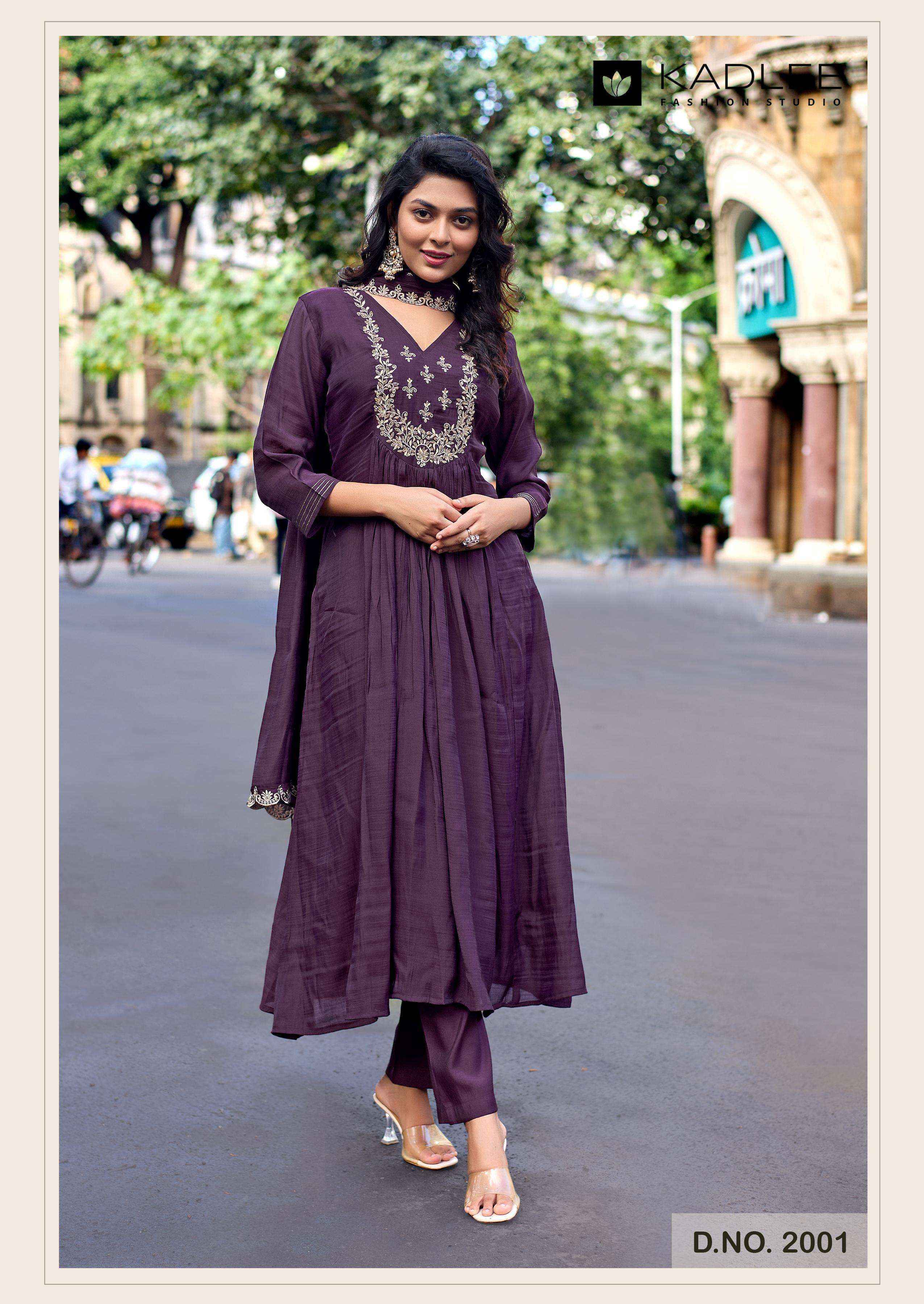 Kadlee Shehnaz Chanderi Kurti Combo Set Collection ( 4 Pcs Catalog )