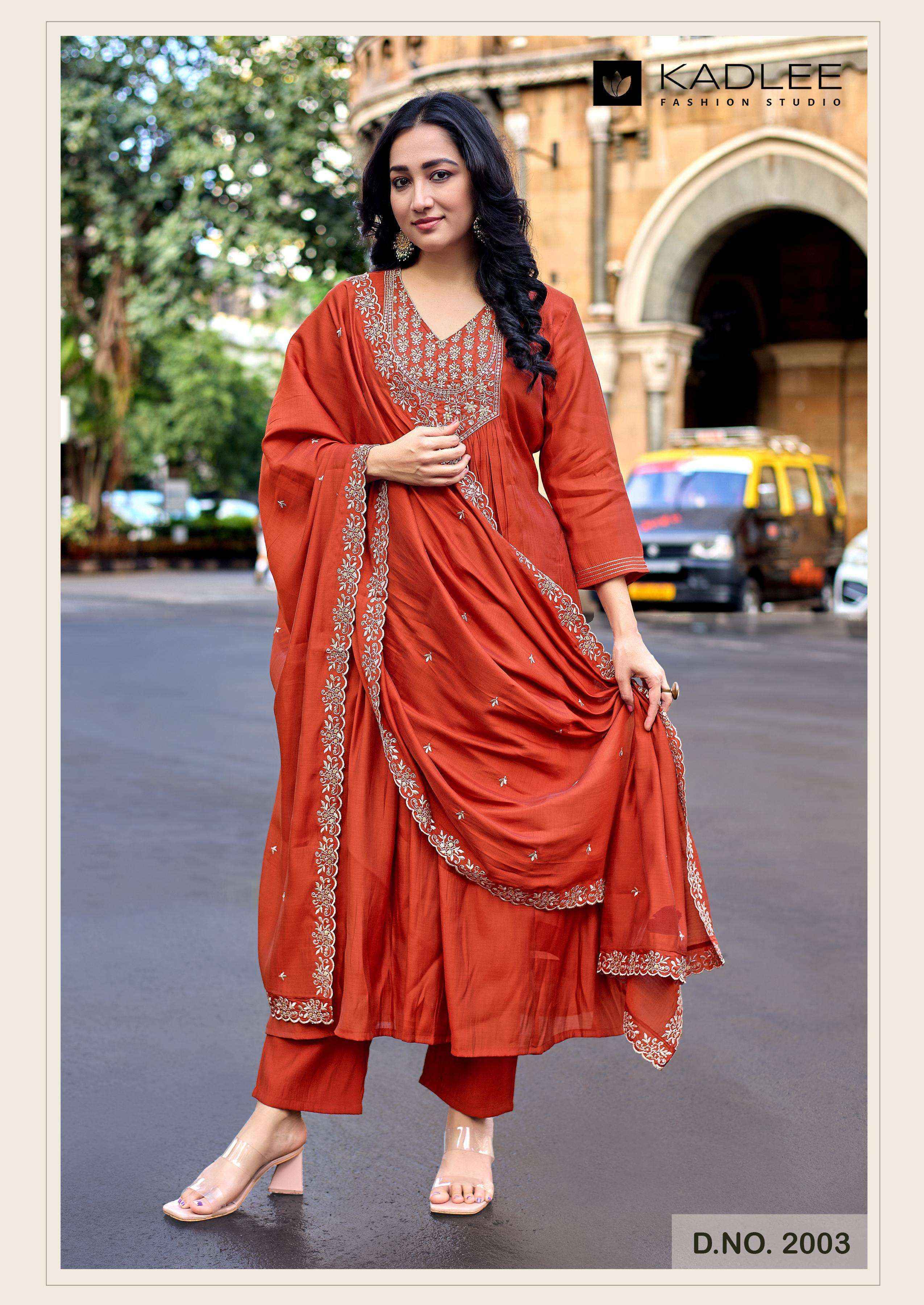 Kadlee Shehnaz Chanderi Kurti Combo Set Collection ( 4 Pcs Catalog )