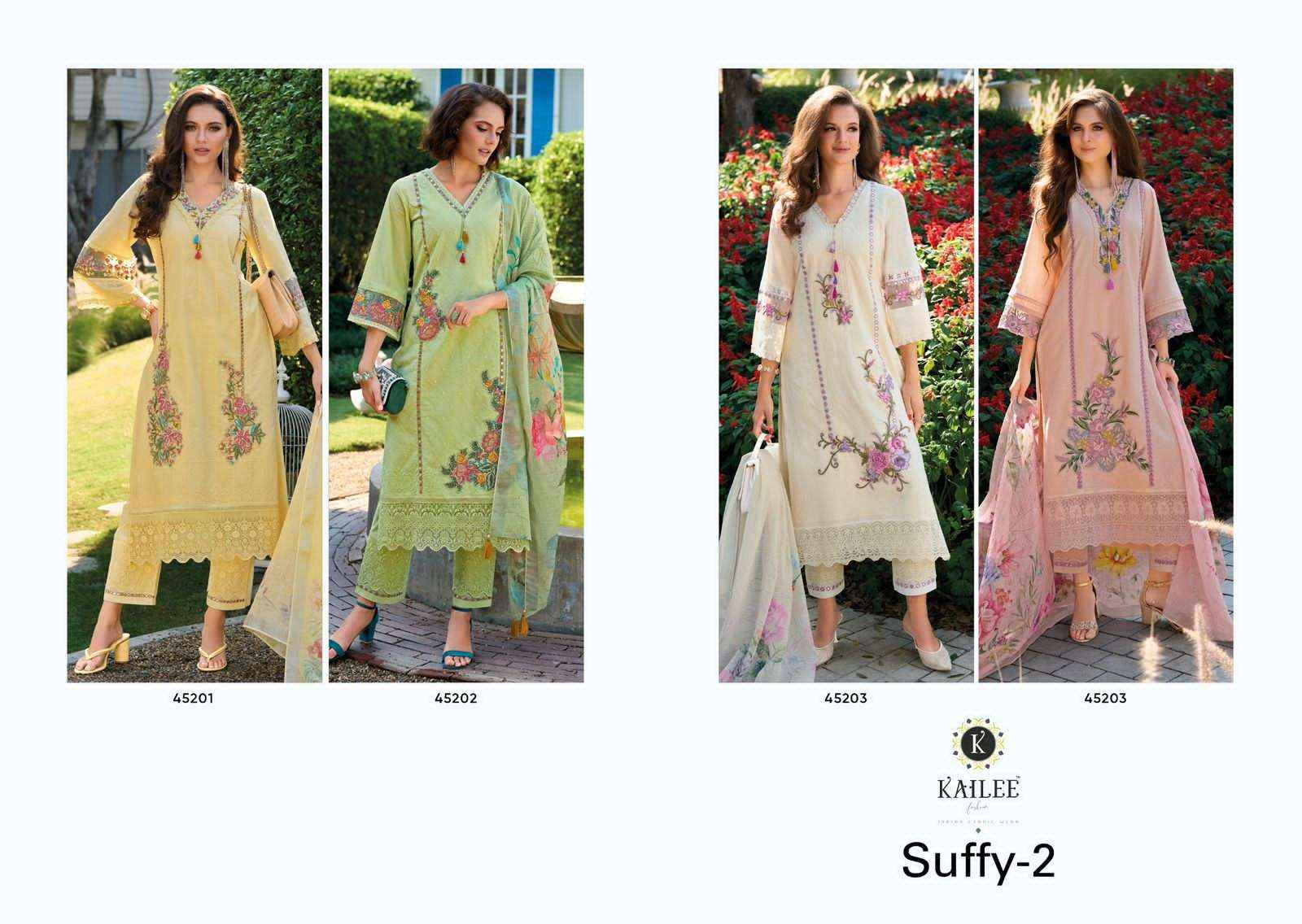 Kailee Suffy Vol 2 Pure Chiknakari Designer Readymade Suits Wholesale Price ( 4 Pcs Catalogue )
