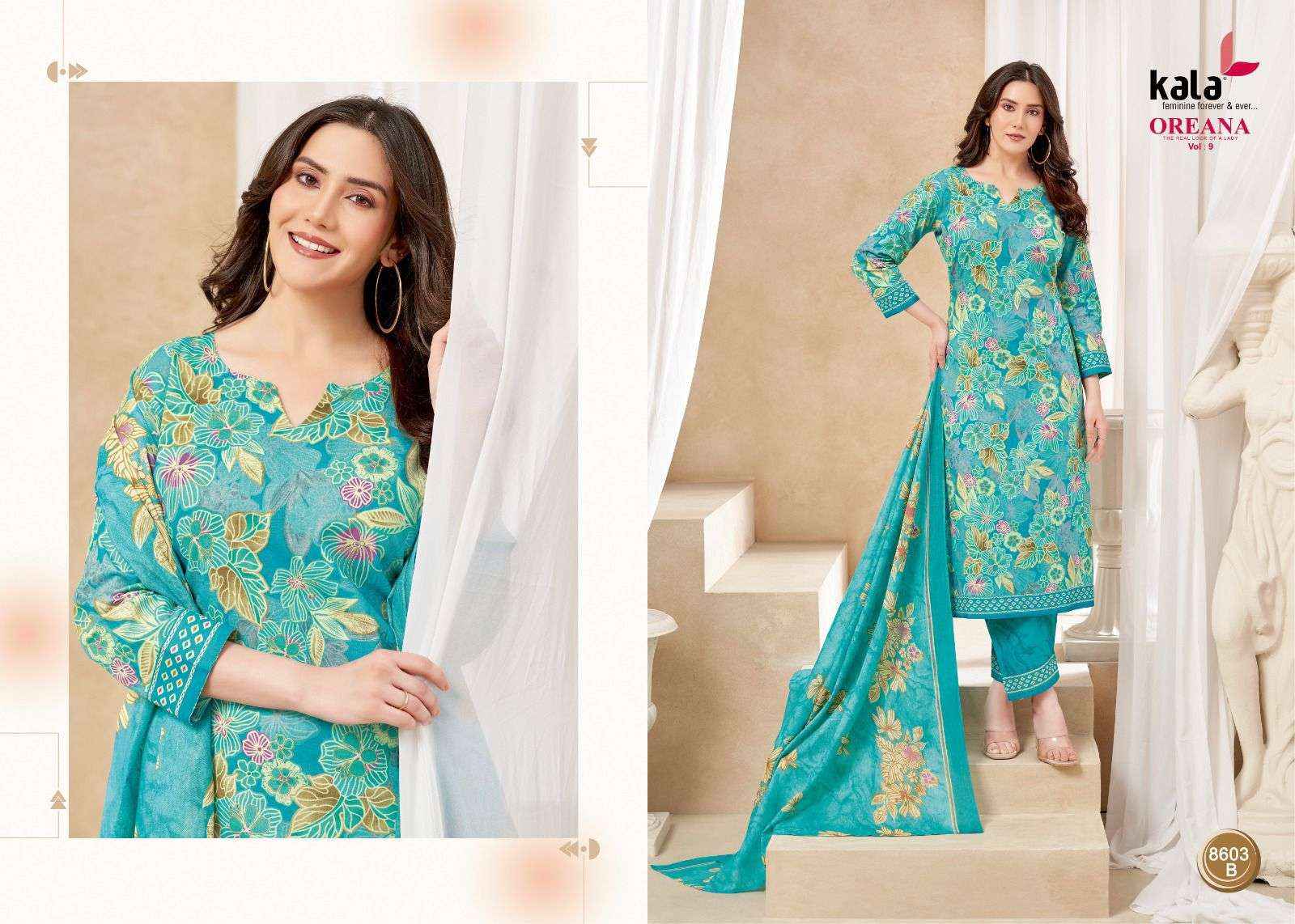 KALA FASHION OREANA VOL 9 COTTON JAIPURI PRINT DRESS COLLECTION ( 12 PCS CATALOG )