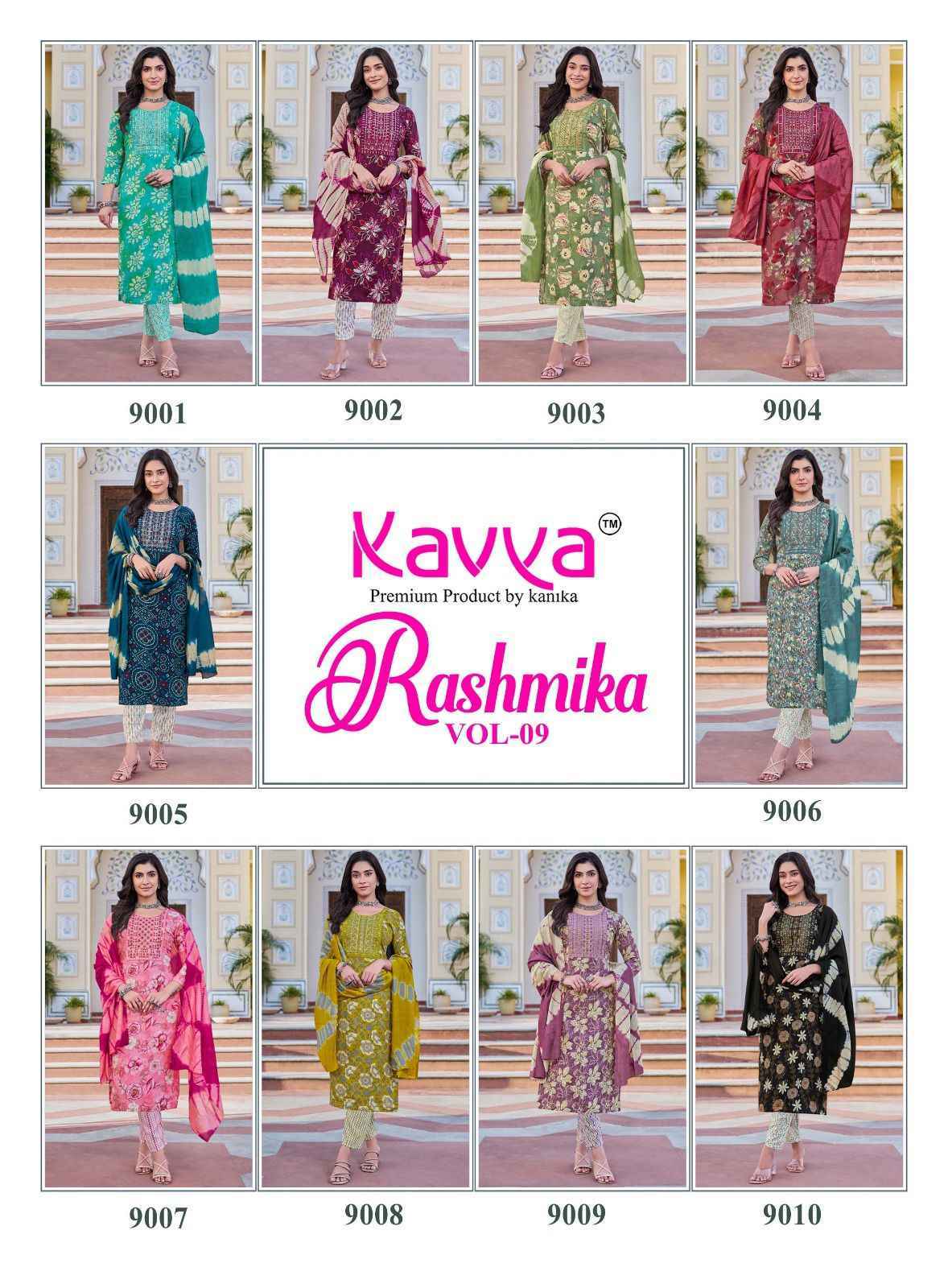 Kavya Rashmika Vol 9 Rayon Readymade Suits Wholesale ( 10 pcs Catalogue )