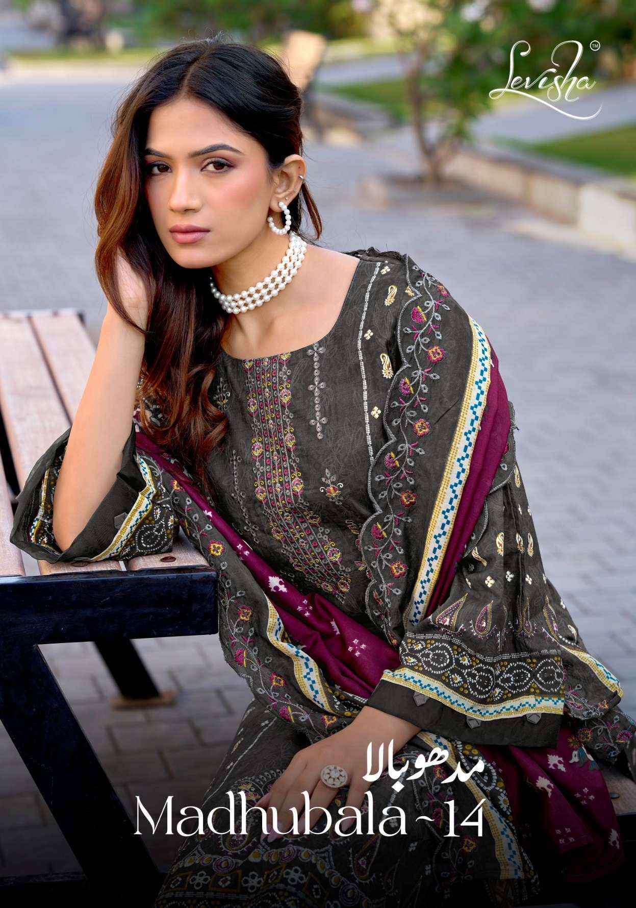 Levisha Madhubala Vol 14 Lawn Cotton Dress Material Wholesale Surat ( 8 pcs Catalogue )