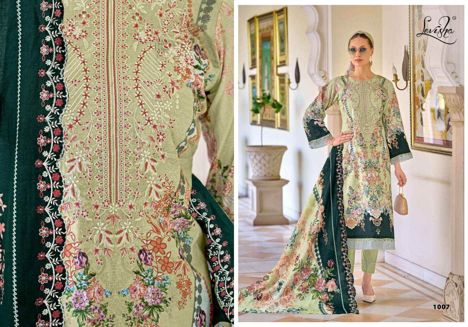 Levisha Needal Wonder Nx Cotton Pakistani Style Dress Material Collection ( 8 Pcs Catalog )