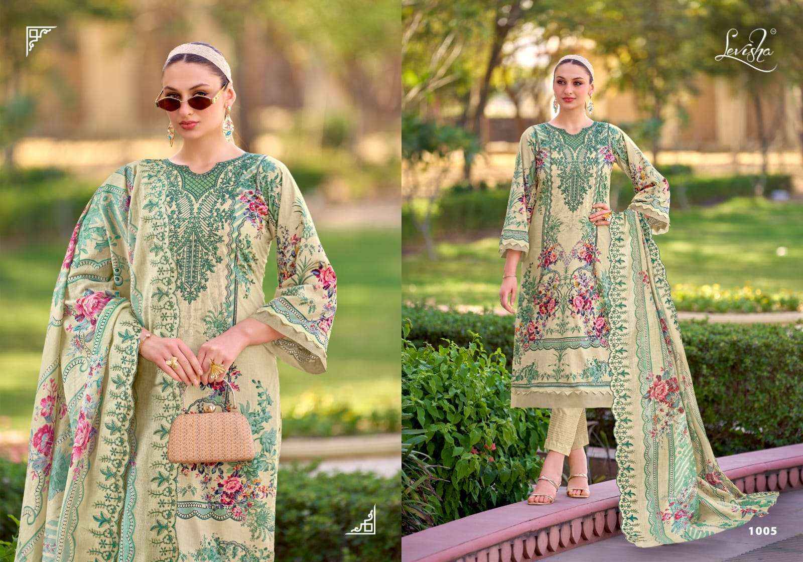 Levisha Needal Wonder Nx Cotton Pakistani Style Dress Material Collection ( 8 Pcs Catalog )