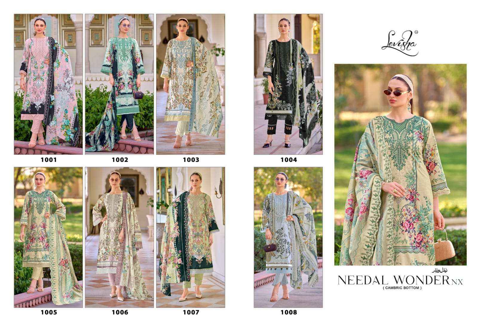 Levisha Needal Wonder Nx Cotton Pakistani Style Dress Material Collection ( 8 Pcs Catalog )