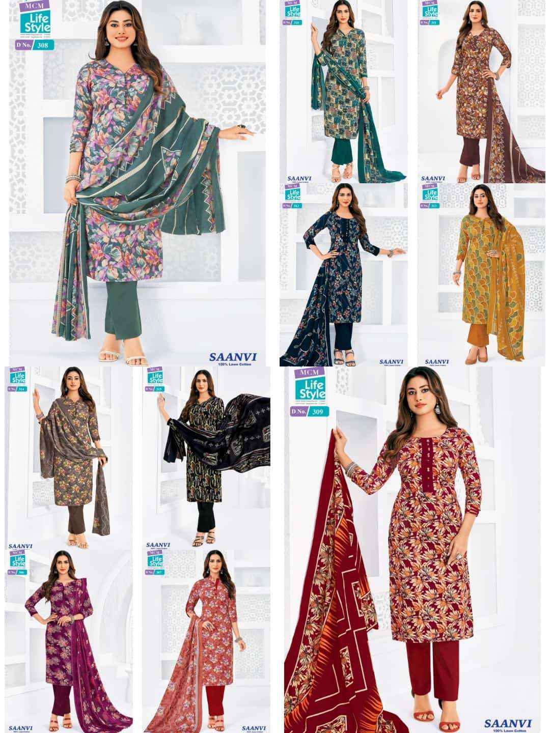 Mcm Lifestyle Saanvi Vol 3 Heavy Lawn Cotton Dress Collection ( 10 Pcs Catalog )