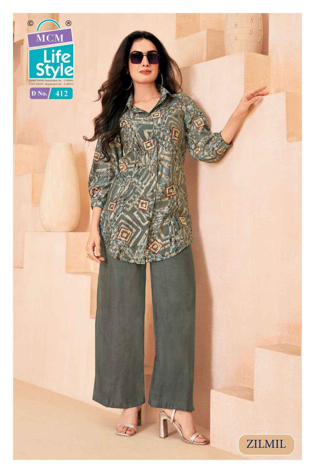 Mcm Lifestyle Zilmil Vol 4 Premium Wear Top Palazzo Pair Dress Collection ( 10 Pcs Catalog )