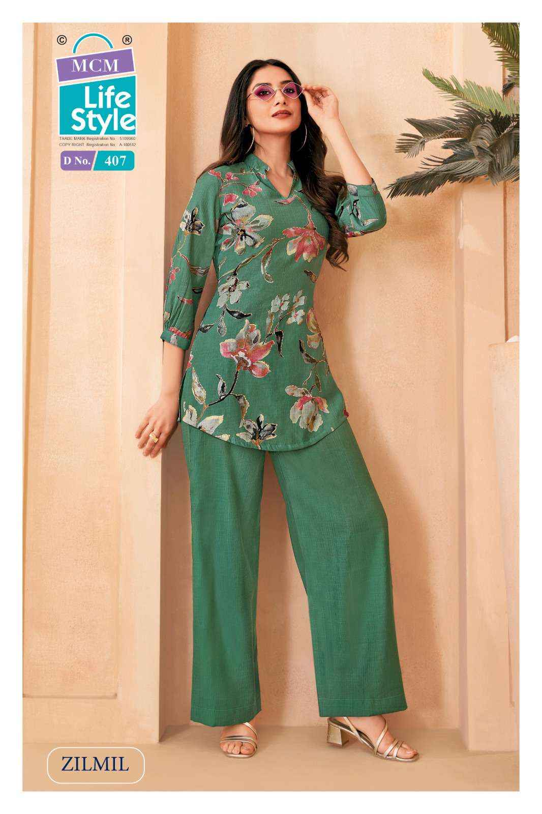 Mcm Lifestyle Zilmil Vol 4 Premium Wear Top Palazzo Pair Dress Collection ( 10 Pcs Catalog )