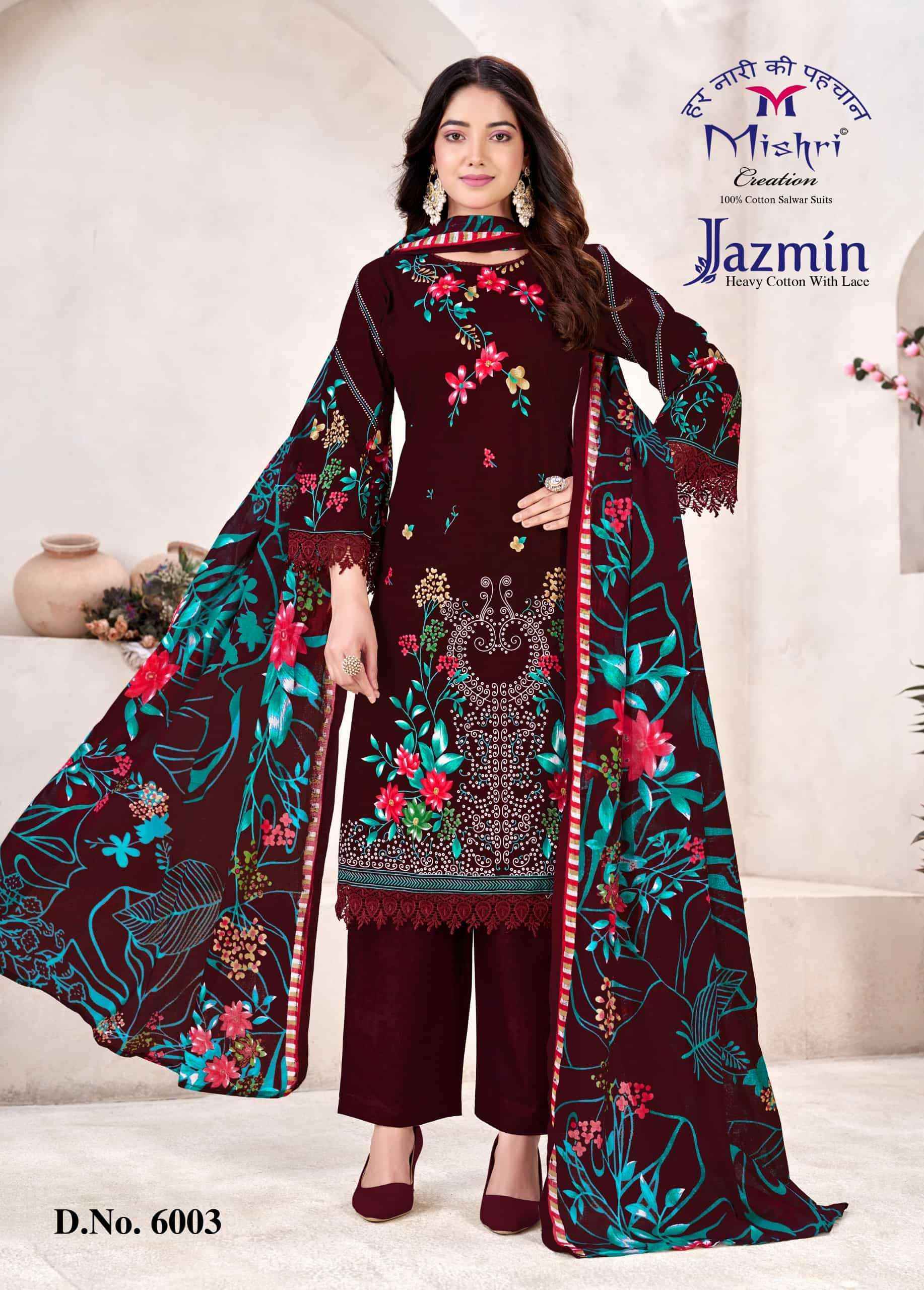 Mishri Creation Jazmin Vol 6 Cotton Pakistani Suits Wholesale Price ( 6 Pcs Catalogue )