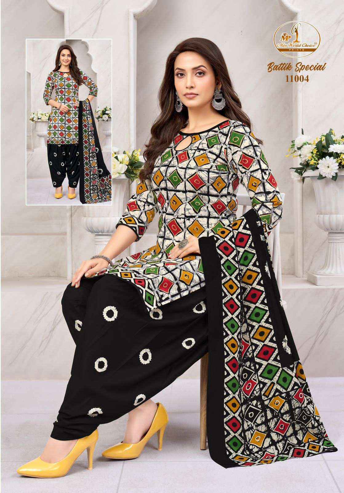 Miss World Choice Battik Special Vol 11 Pure Cotton Dress Material Wholesale ( 10 Pcs Catalogue )