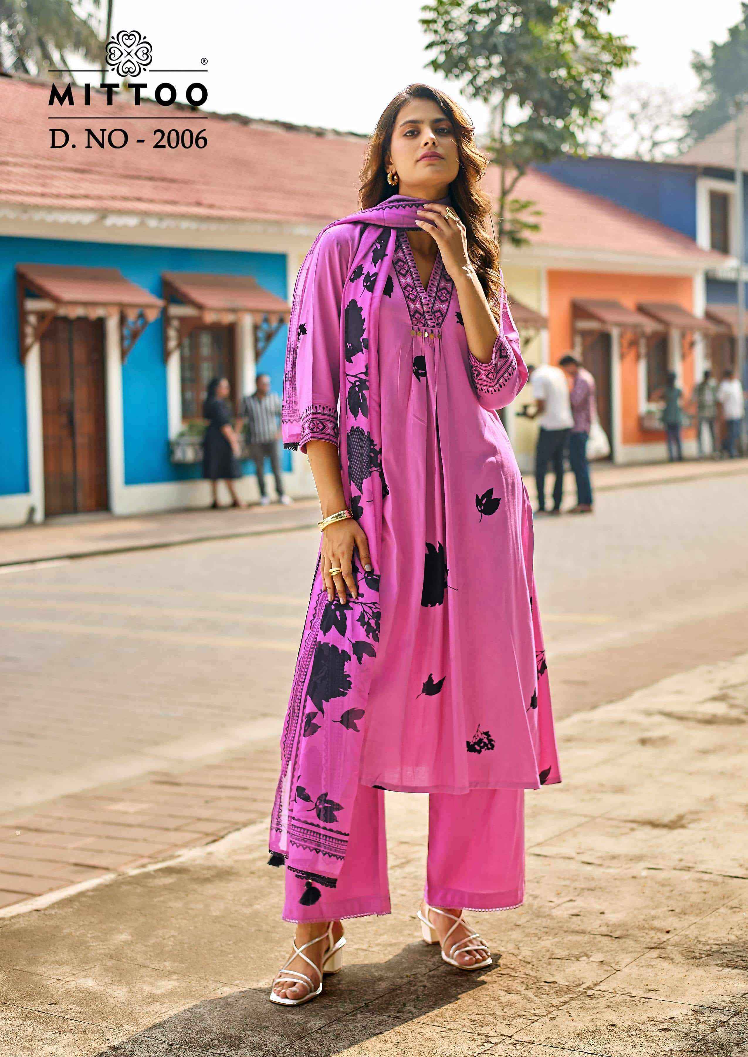 Mittoo Razia Readymade Fancy Kurti Bottom Dupatta Pair Collection ( 6 Pcs Catalog )