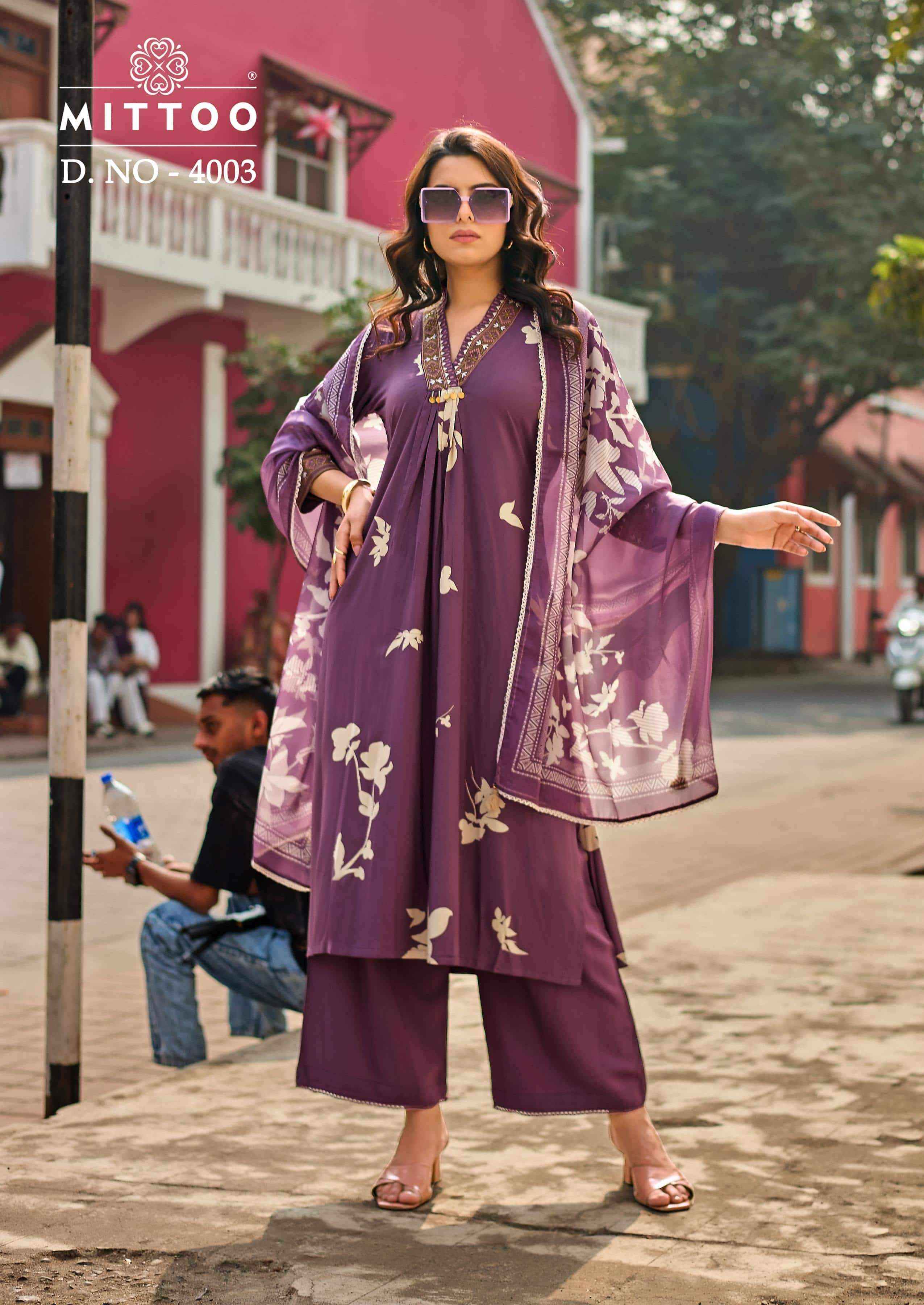 Mittoo Razia Readymade Fancy Kurti Bottom Dupatta Pair Collection ( 6 Pcs Catalog )