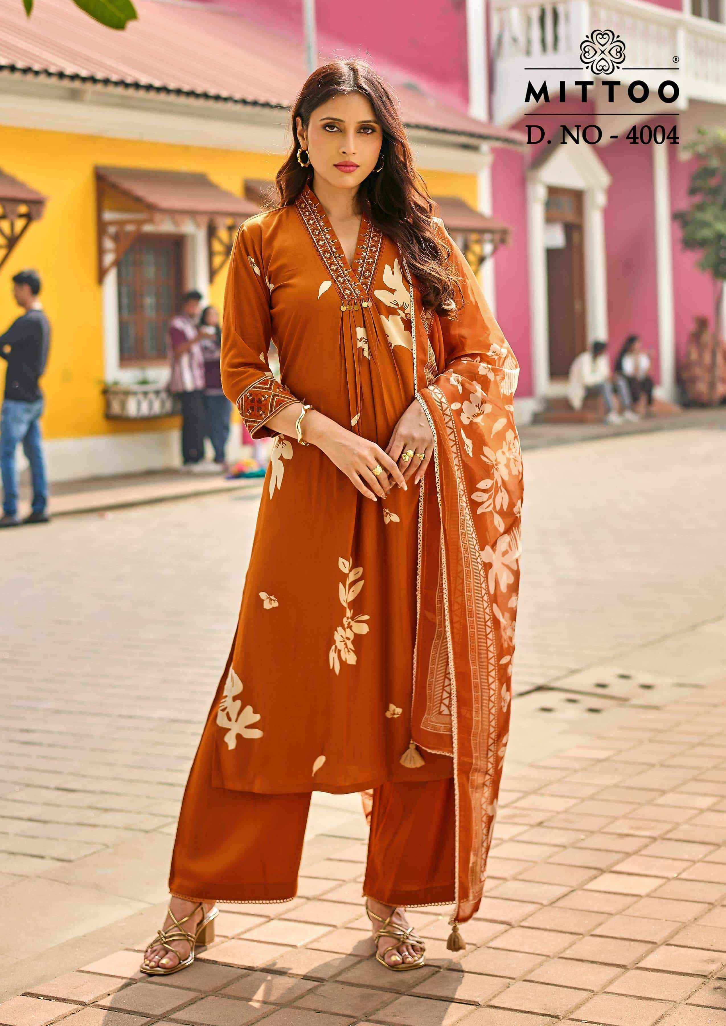 Mittoo Razia Readymade Fancy Kurti Bottom Dupatta Pair Collection ( 6 Pcs Catalog )