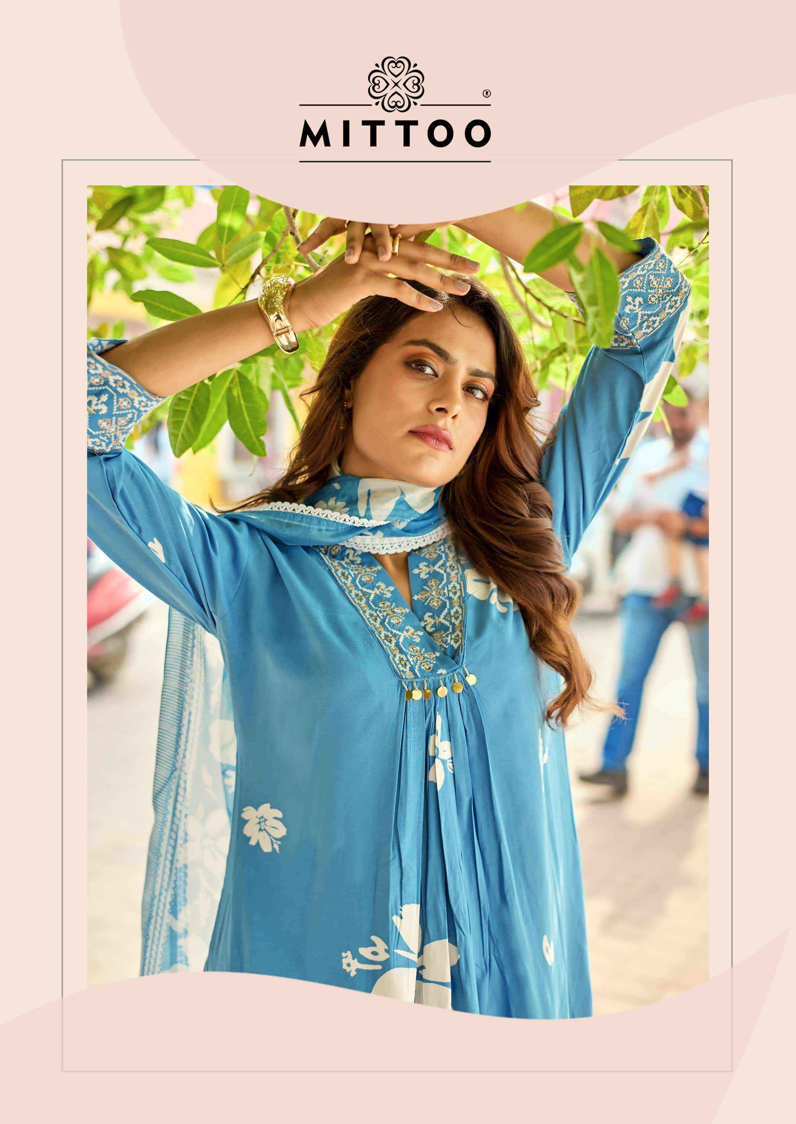 Mittoo Razia Readymade Fancy Kurti Bottom Dupatta Pair Collection ( 6 Pcs Catalog )