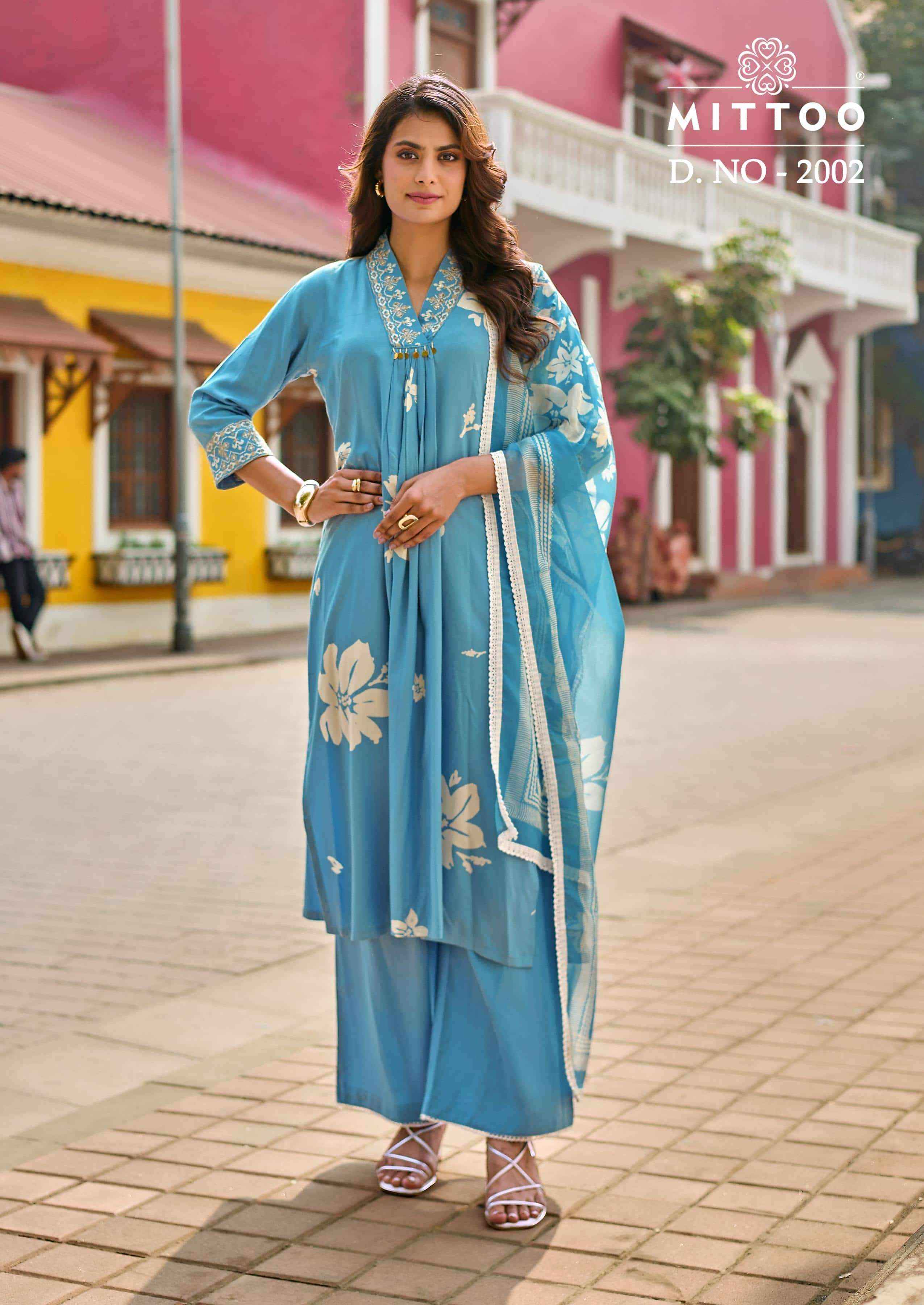 Mittoo Razia Readymade Fancy Kurti Bottom Dupatta Pair Collection ( 6 Pcs Catalog )