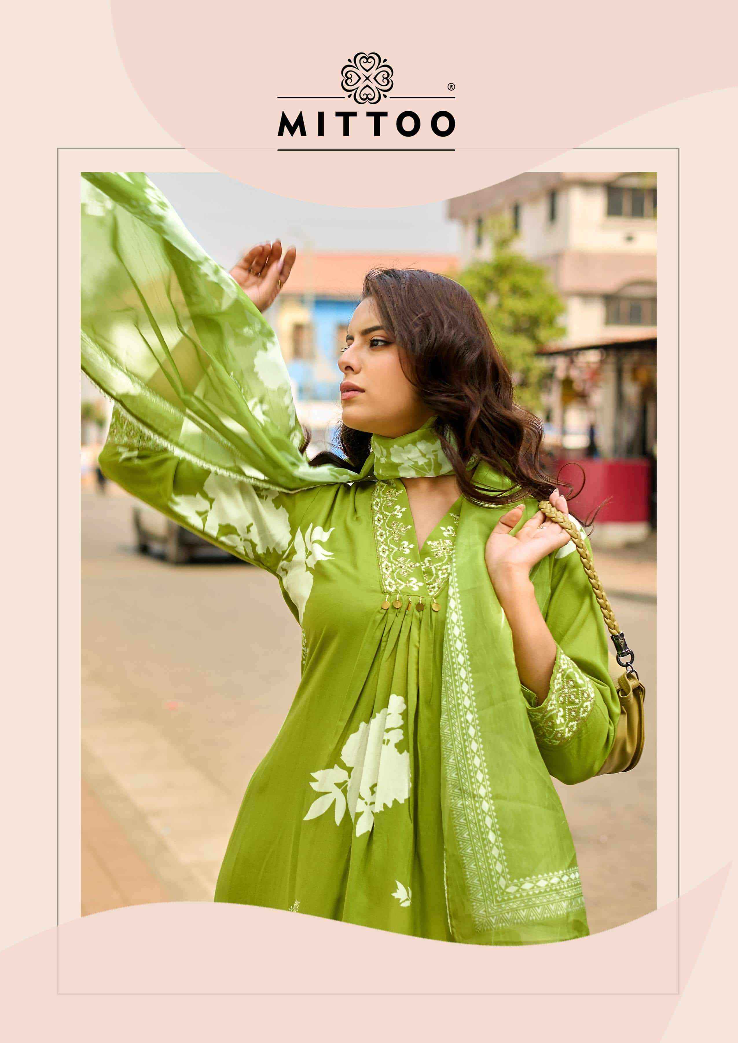 Mittoo Razia Readymade Fancy Kurti Bottom Dupatta Pair Collection ( 6 Pcs Catalog )