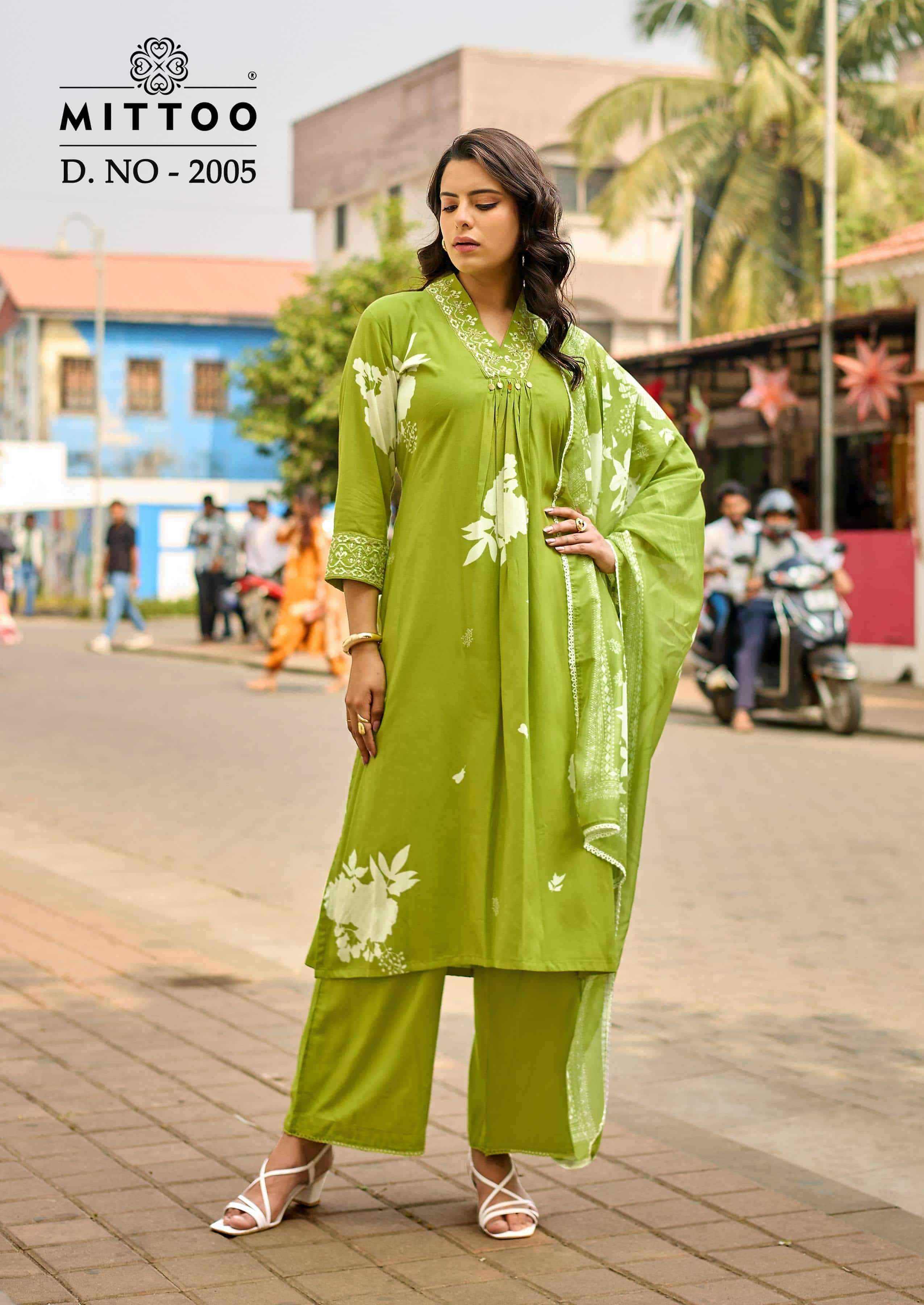 Mittoo Razia Readymade Fancy Kurti Bottom Dupatta Pair Collection ( 6 Pcs Catalog )