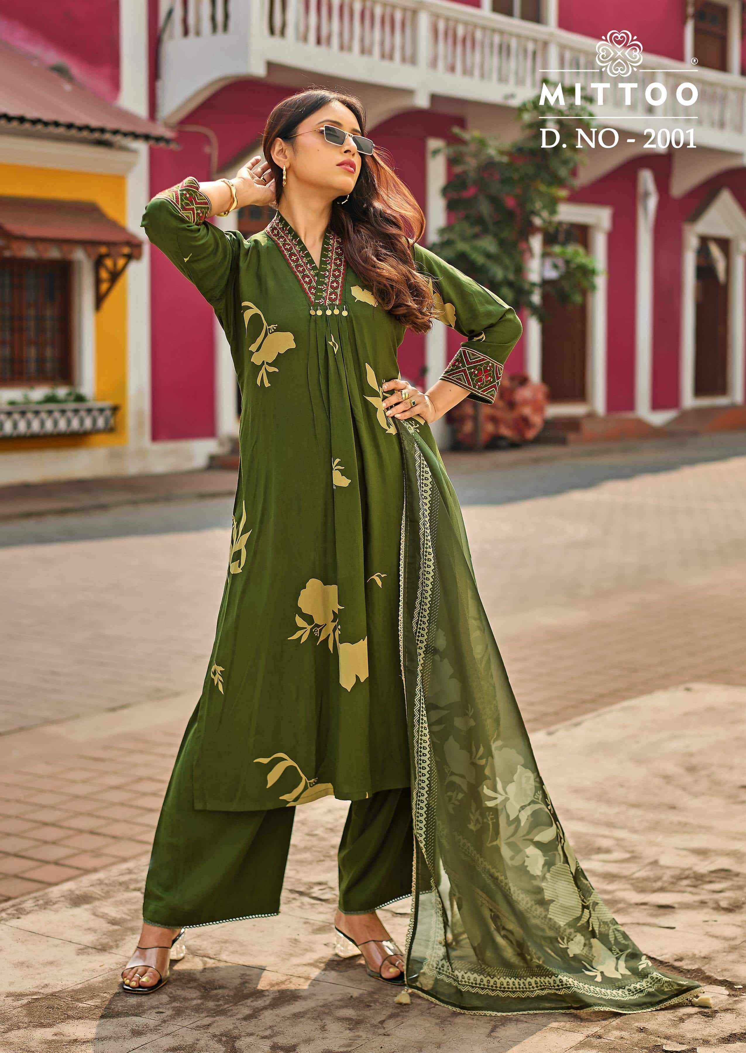 Mittoo Razia Readymade Fancy Kurti Bottom Dupatta Pair Collection ( 6 Pcs Catalog )