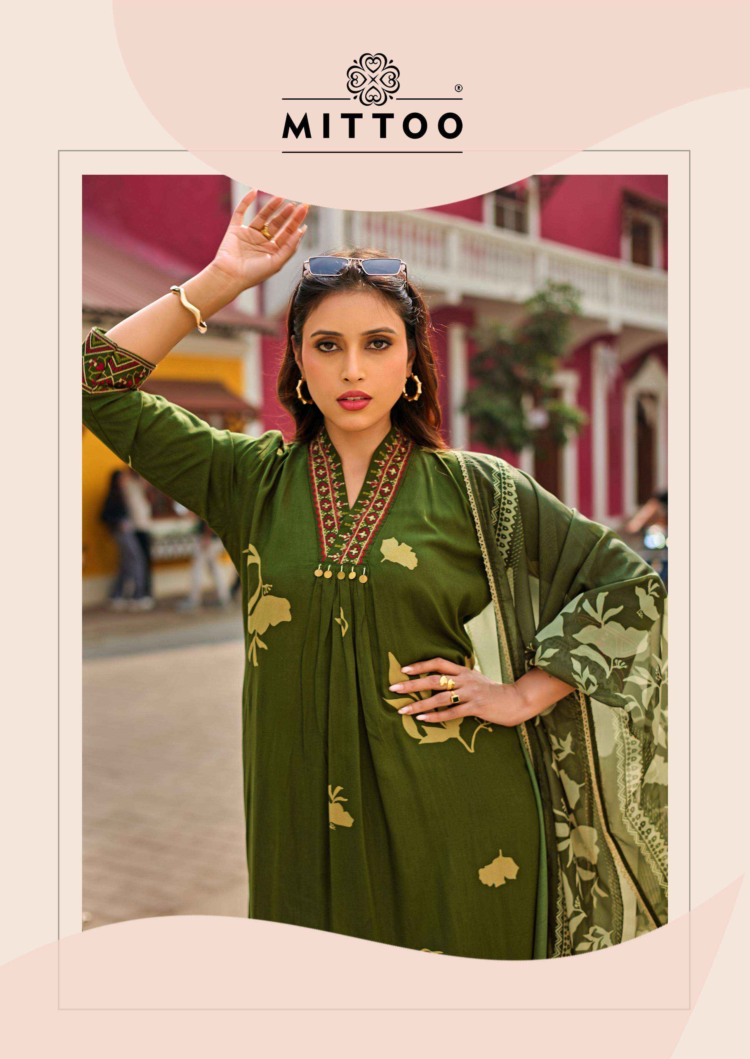 Mittoo Razia Readymade Fancy Kurti Bottom Dupatta Pair Collection ( 6 Pcs Catalog )